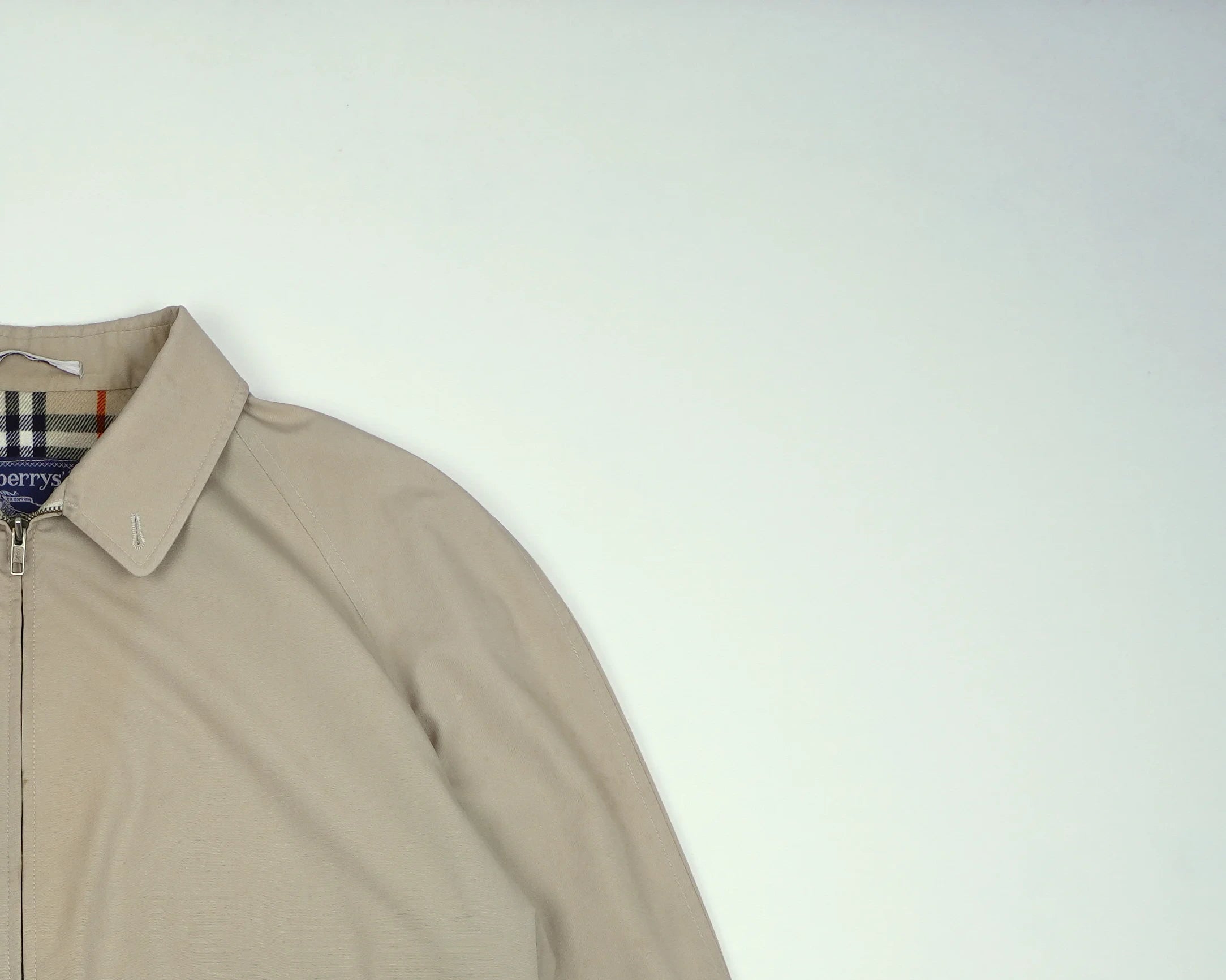 Burberry Beige Harrington Jacket M Polyester, Cotton