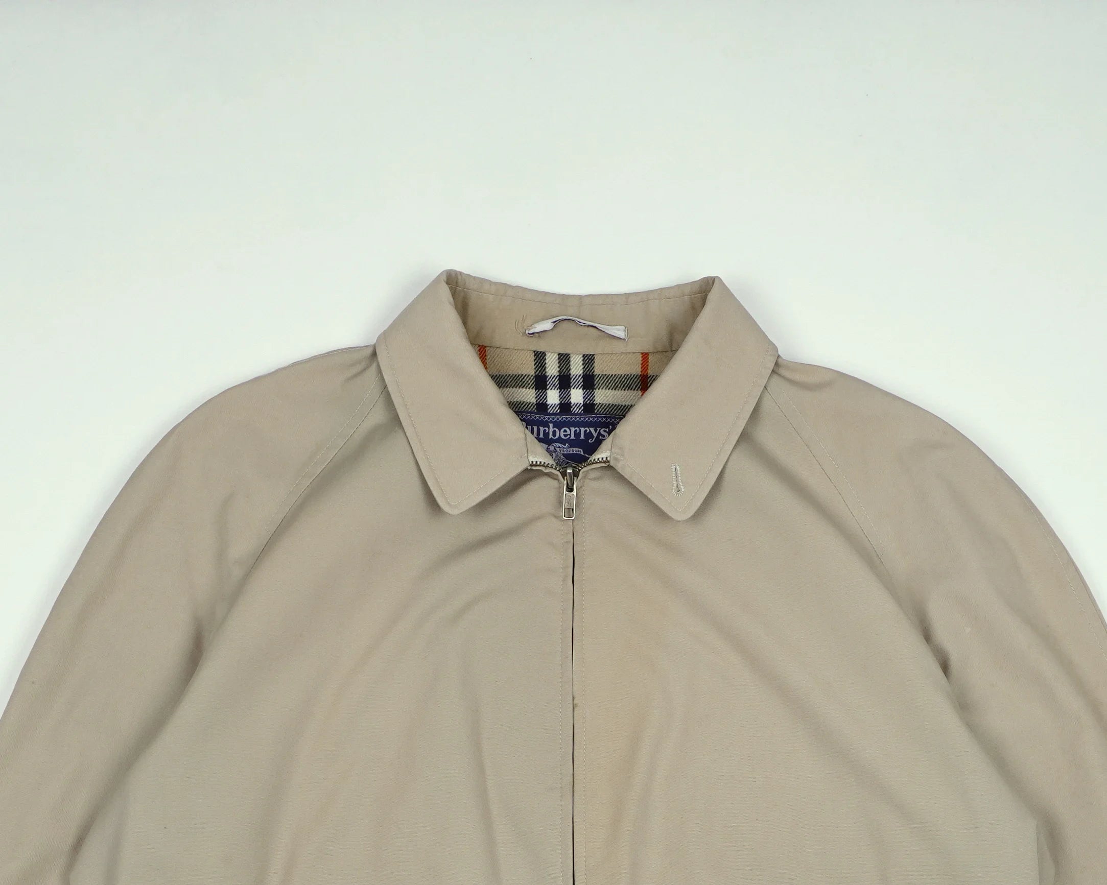 Burberry Beige Harrington Jacket M Polyester, Cotton