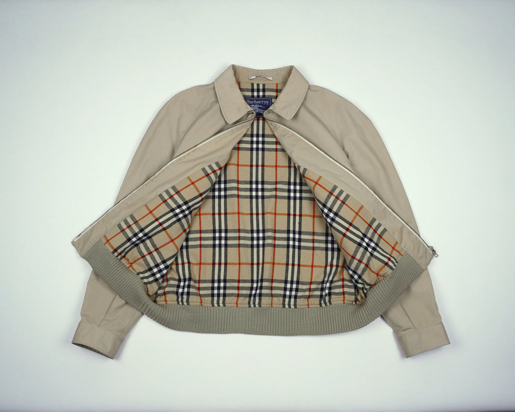 Burberry Beige Harrington Jacket M Polyester, Cotton