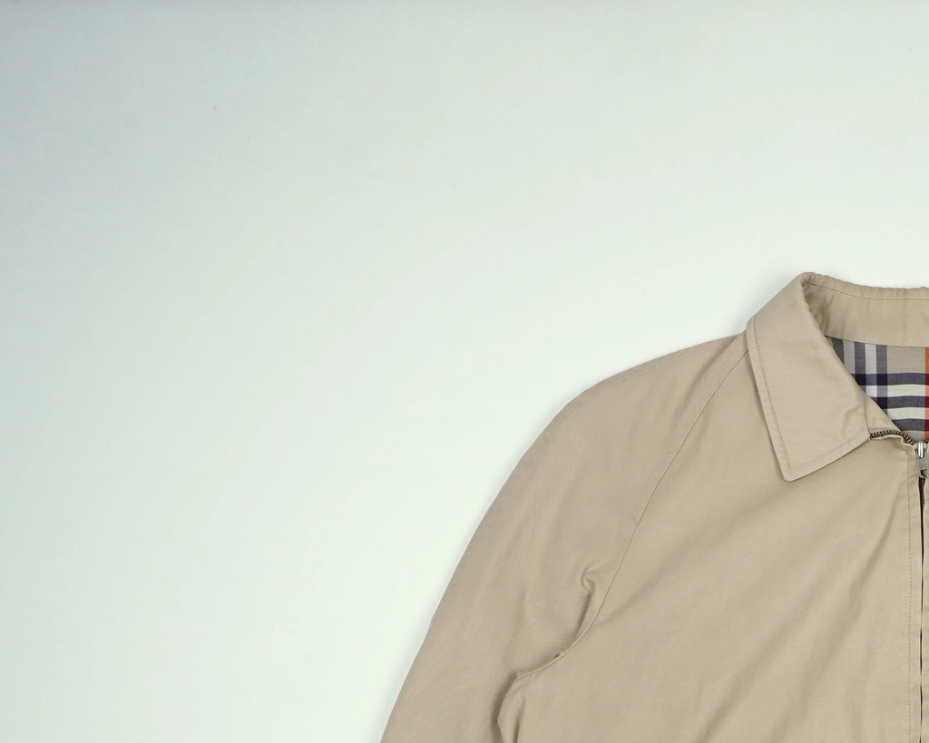 Burberry Beige Harrington Jacket M Polyester, Cotton