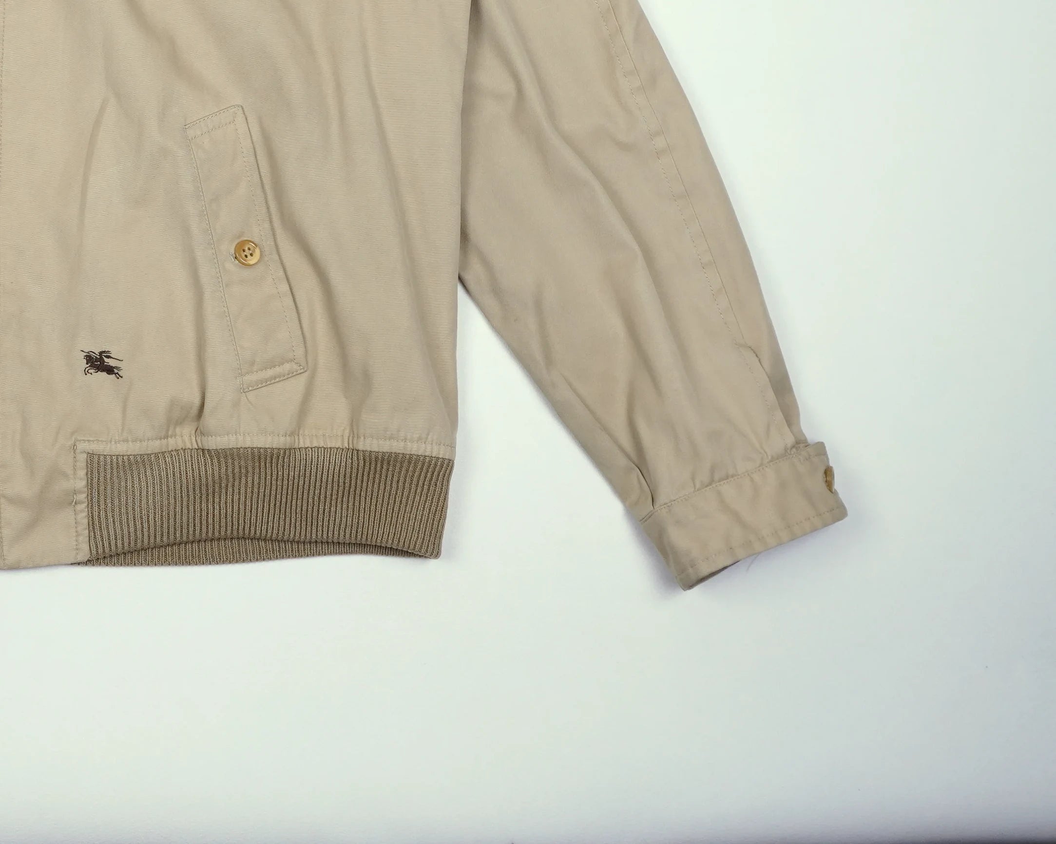 Burberry Beige Harrington Jacket M Polyester, Cotton