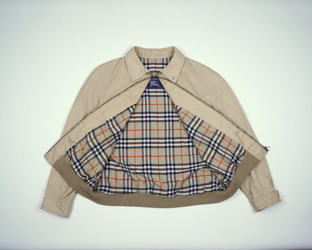 Burberry Beige Harrington Jacket M Polyester, Cotton