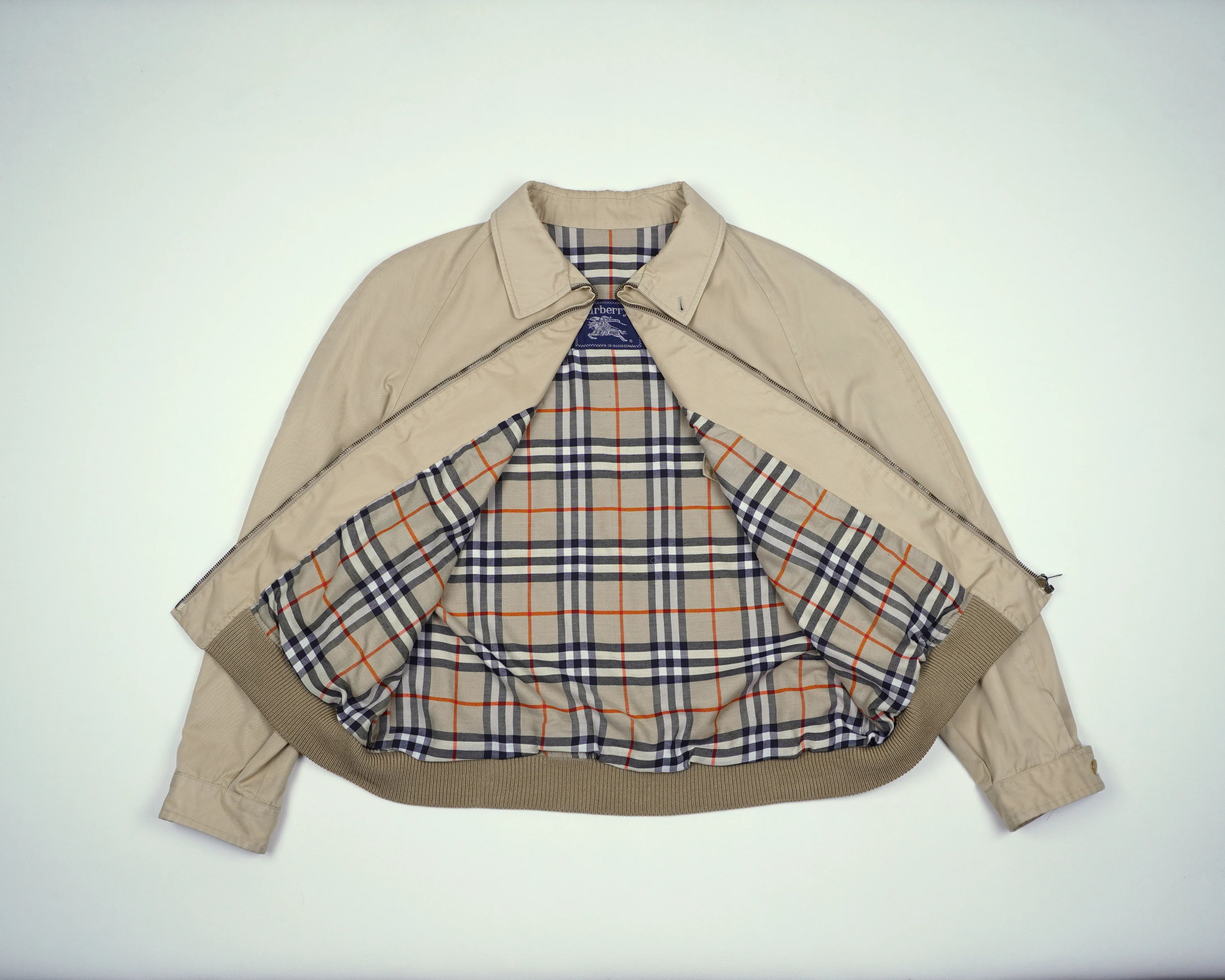 Burberry Beige Harrington Jacket M Polyester, Cotton