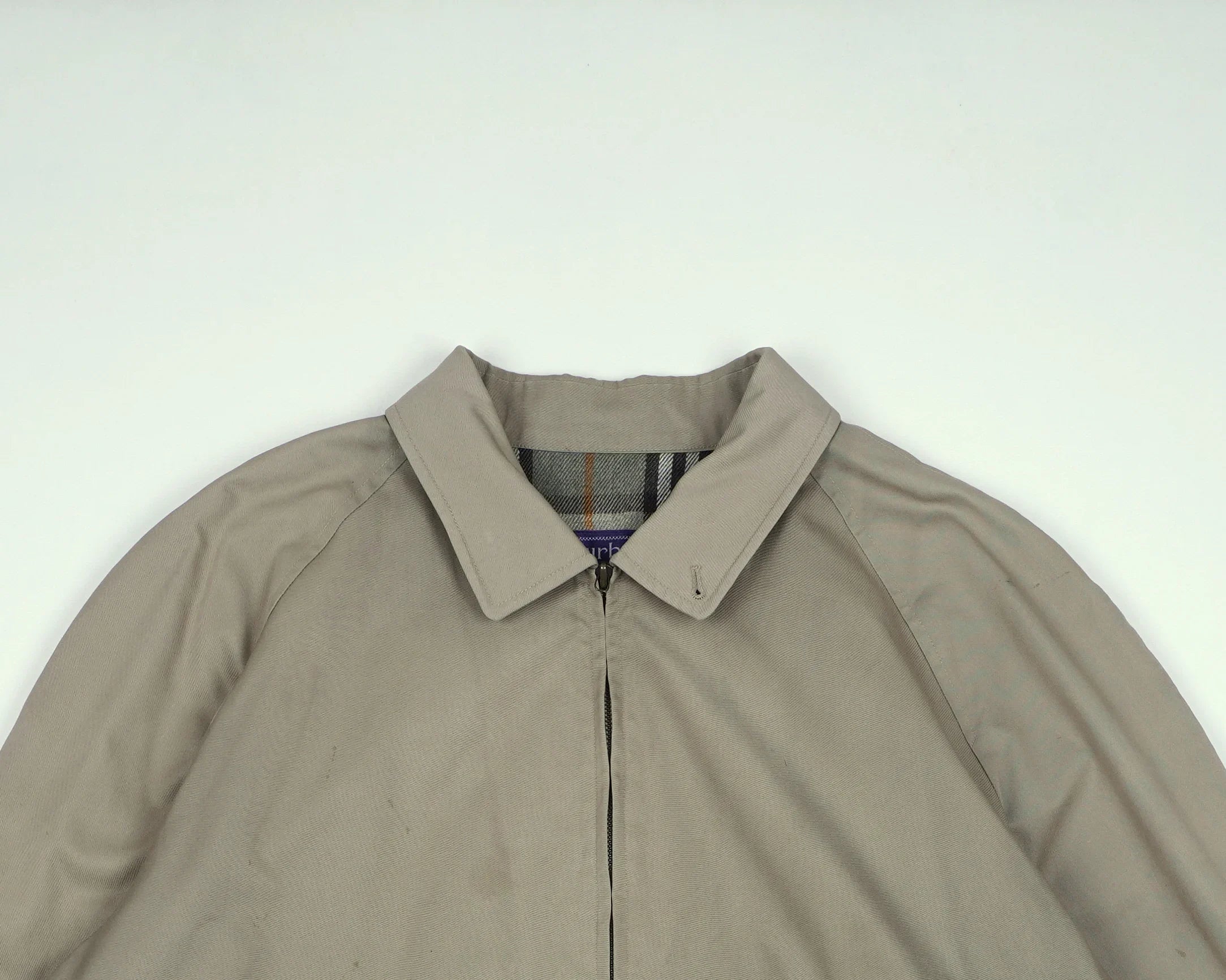 Burberry Beige Harrington Jacket M Polyester, Cotton