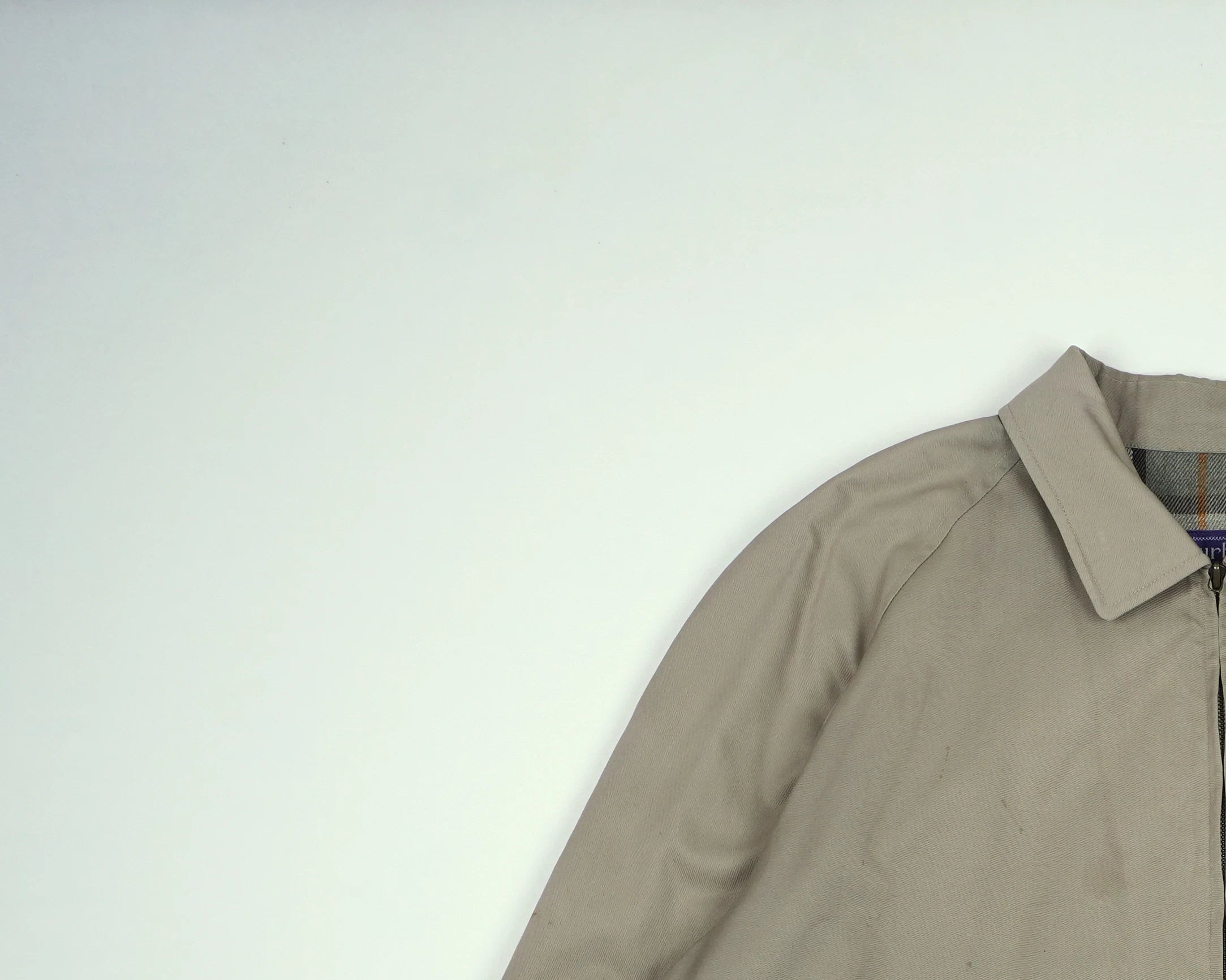 Burberry Beige Harrington Jacket M Polyester, Cotton