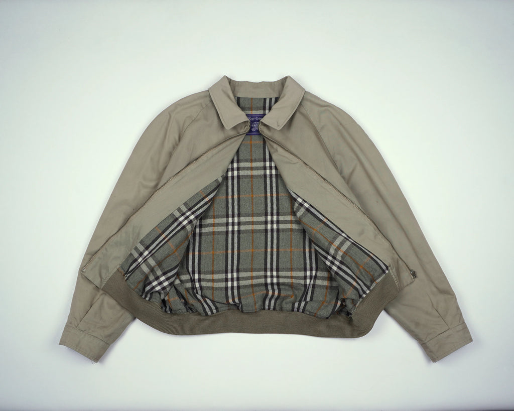 Burberry Beige Harrington Jacket M Polyester, Cotton