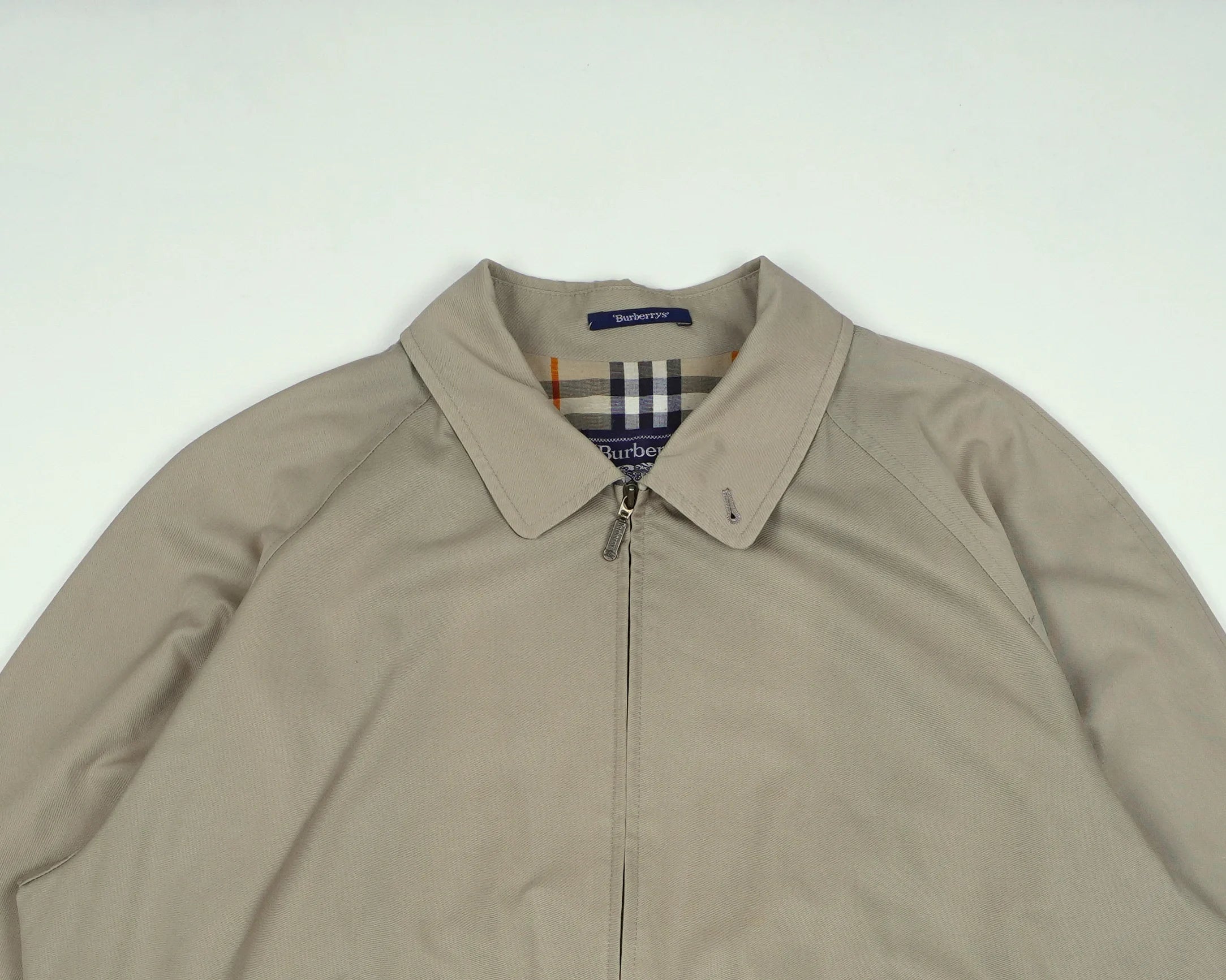 Burberry Beige Harrington Jacket L Polyester, Cotton