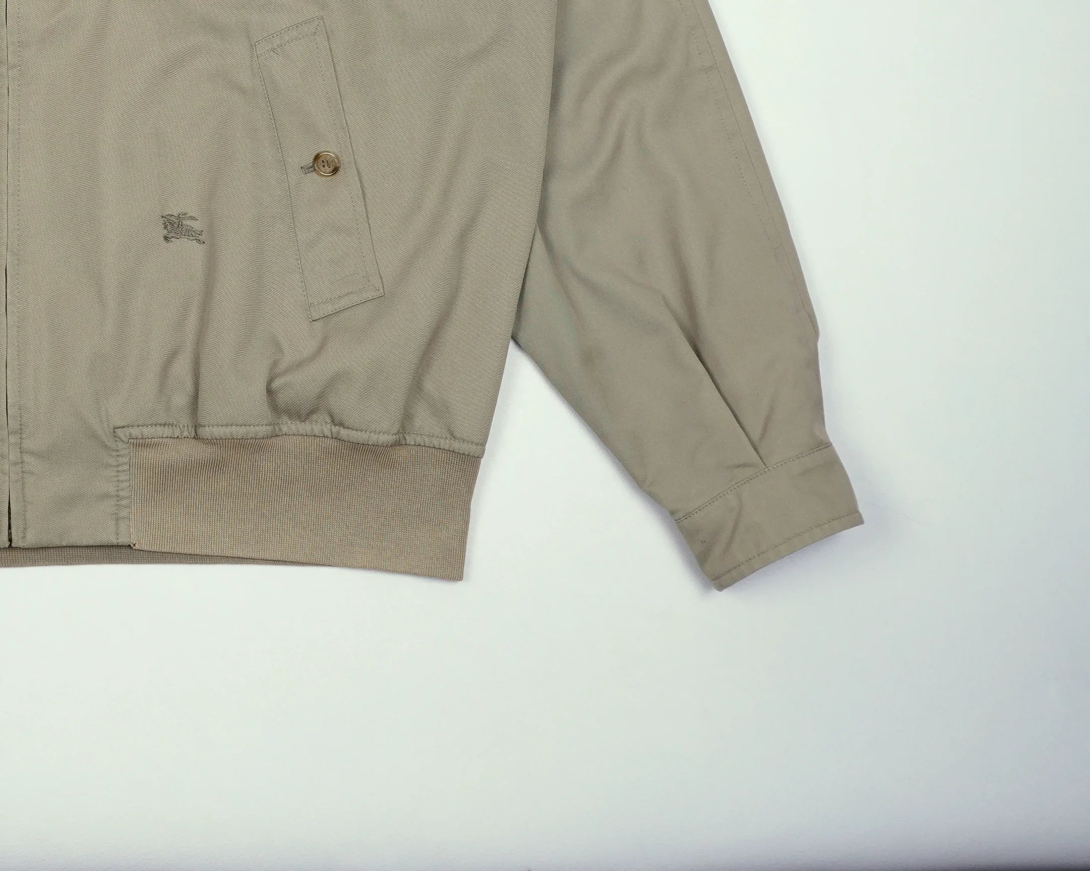 Burberry Beige Harrington Jacket L Polyester, Cotton