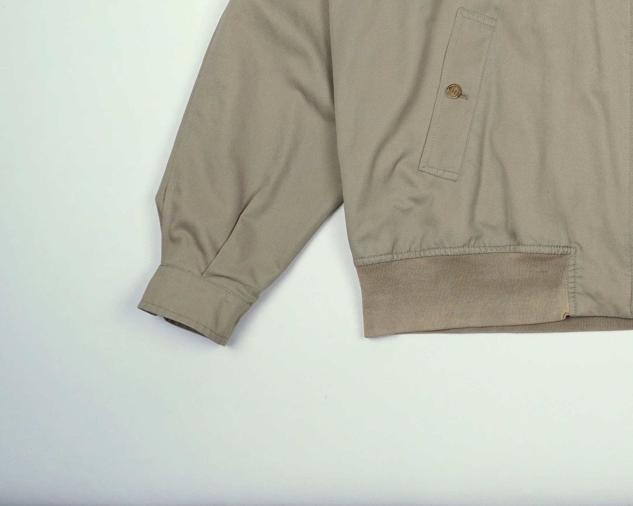Burberry Beige Harrington Jacket L Polyester, Cotton