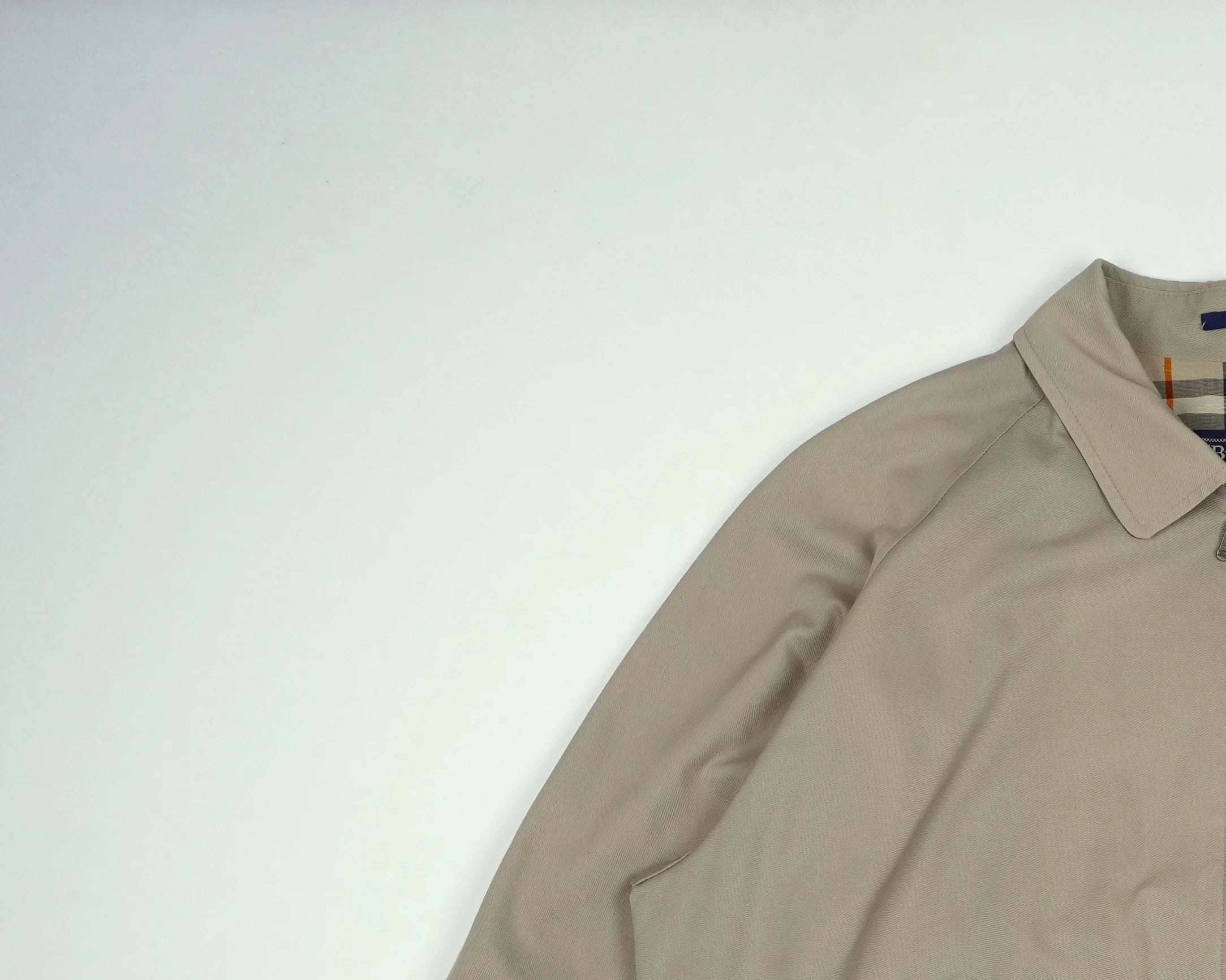 Burberry Beige Harrington Jacket L Polyester, Cotton