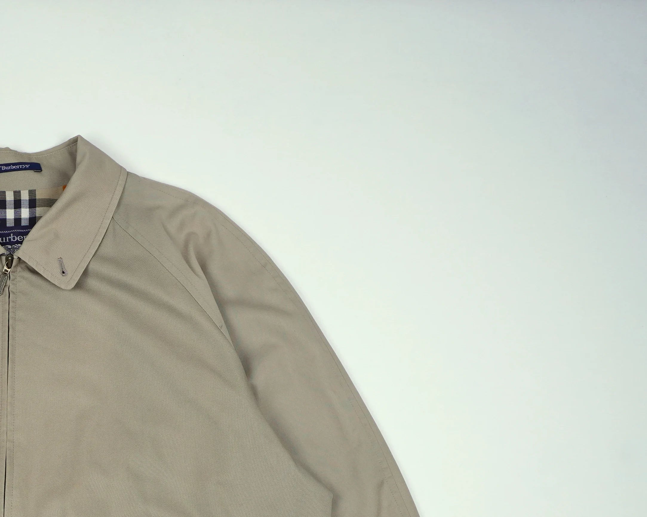 Burberry Beige Harrington Jacket L Polyester, Cotton