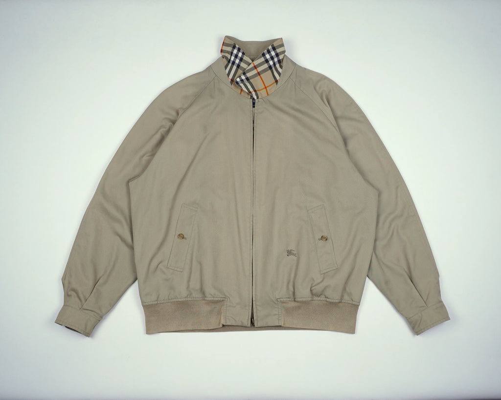 Burberry Beige Harrington Jacket L Polyester, Cotton