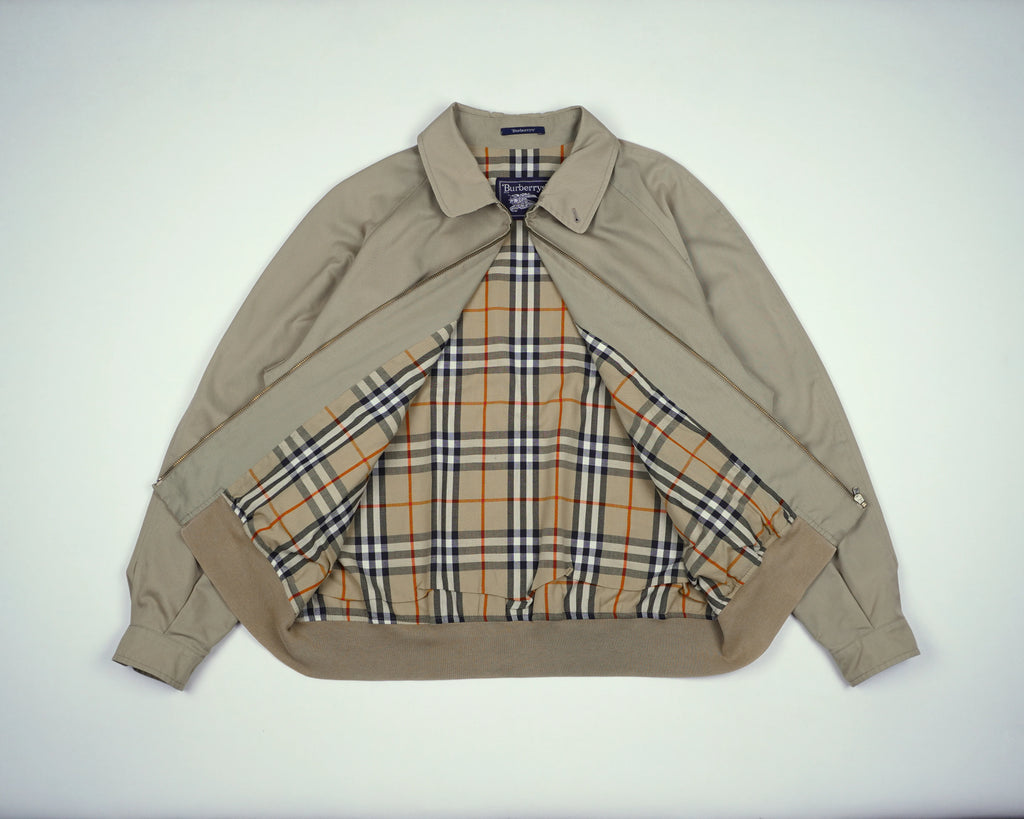 Burberry Beige Harrington Jacket L Polyester, Cotton
