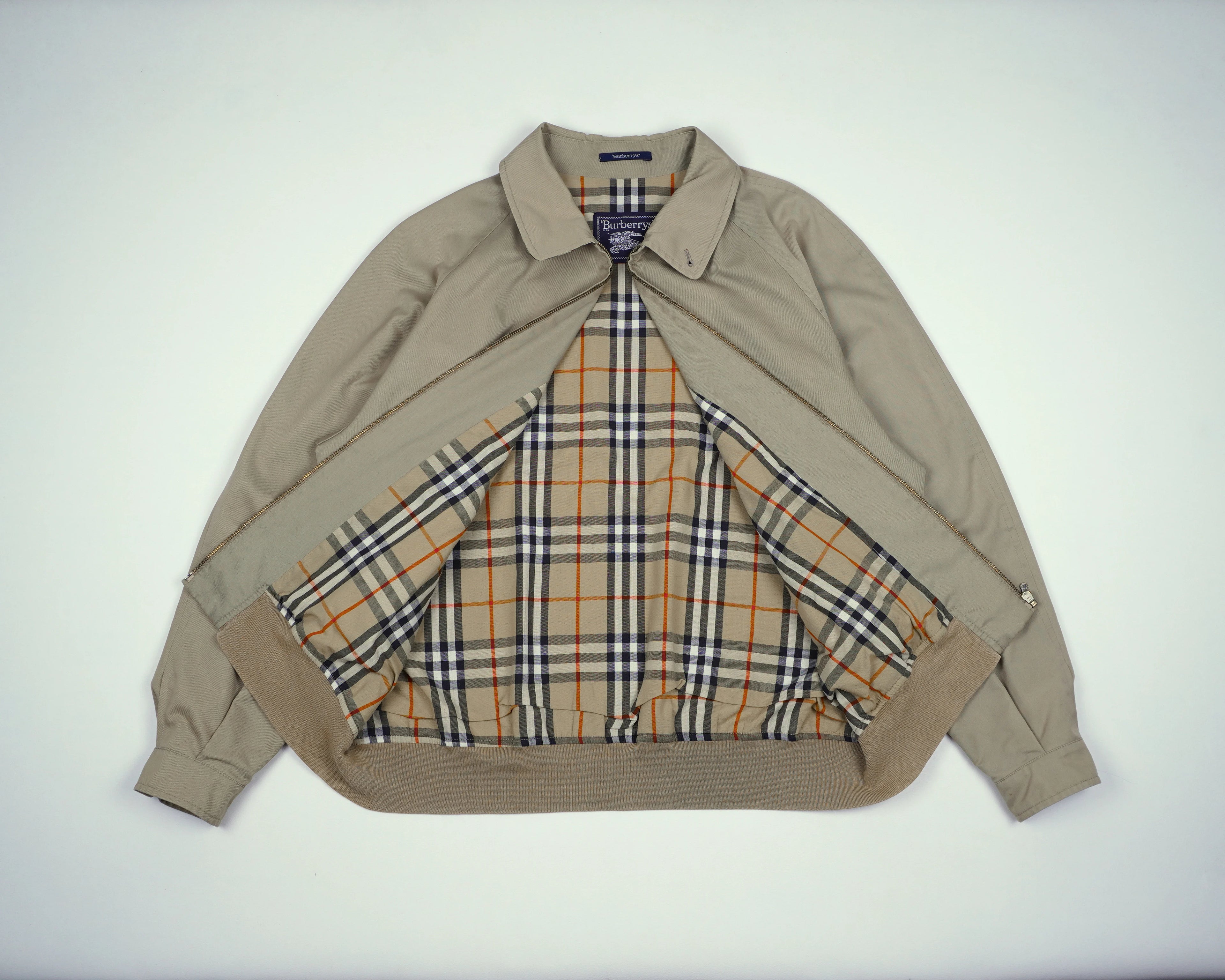 Burberry Beige Harrington Jacket L Polyester, Cotton