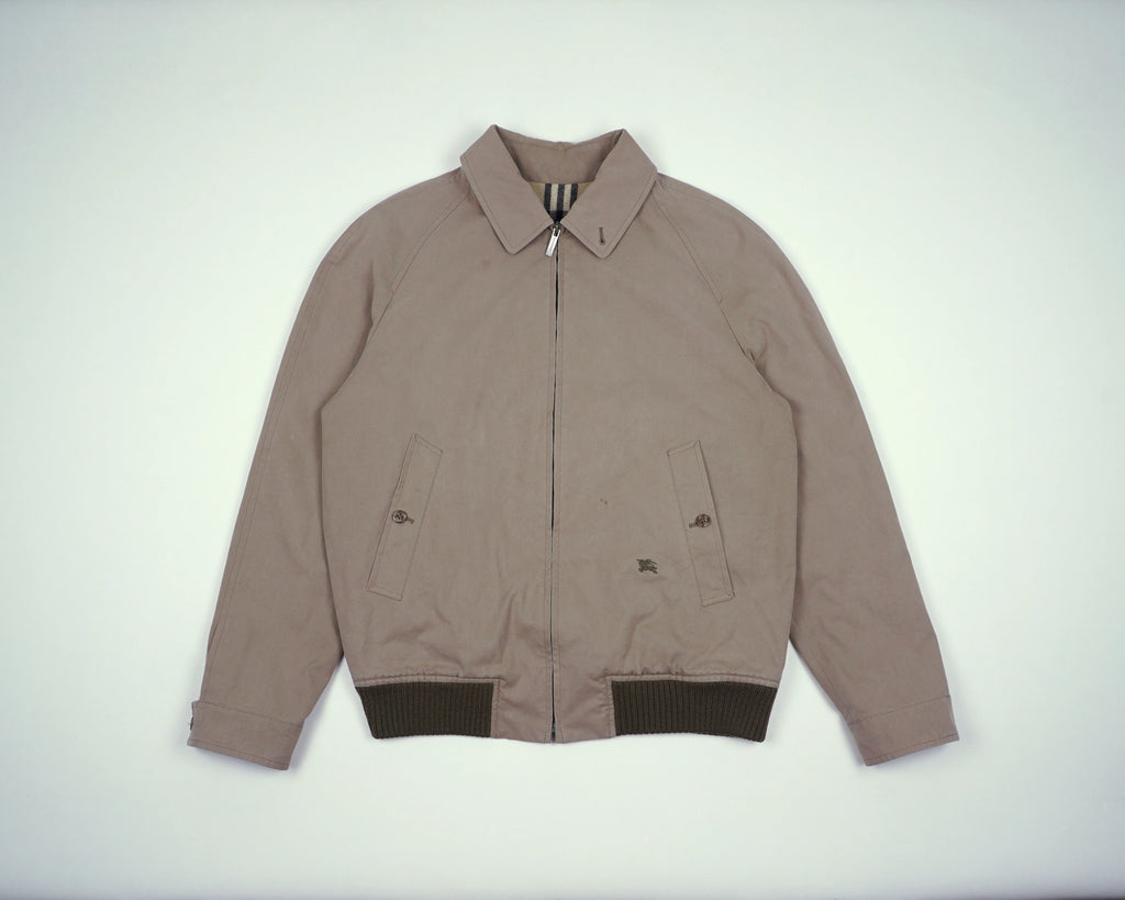 Burberry Beige Harrington Jacket M Polyester, Cotton