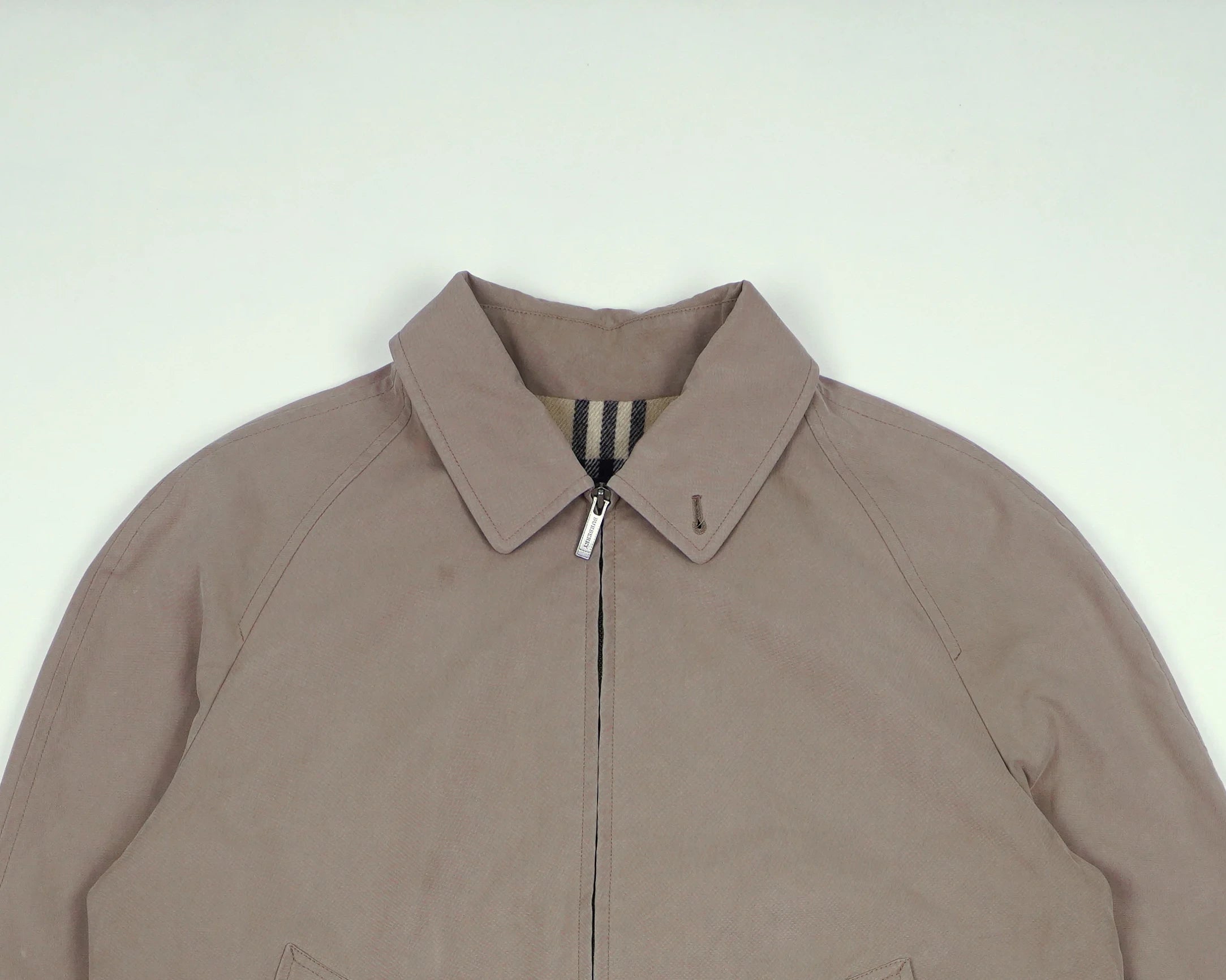 Burberry Beige Harrington Jacket M Polyester, Cotton