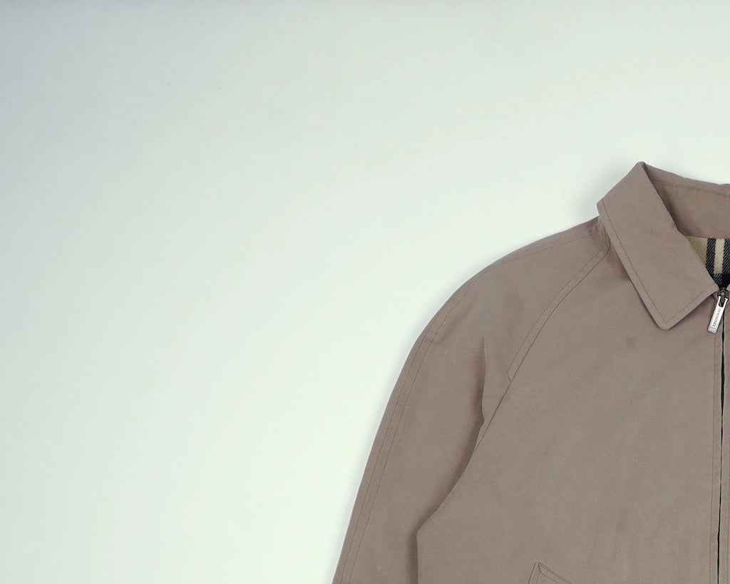 Burberry Beige Harrington Jacket M Polyester, Cotton