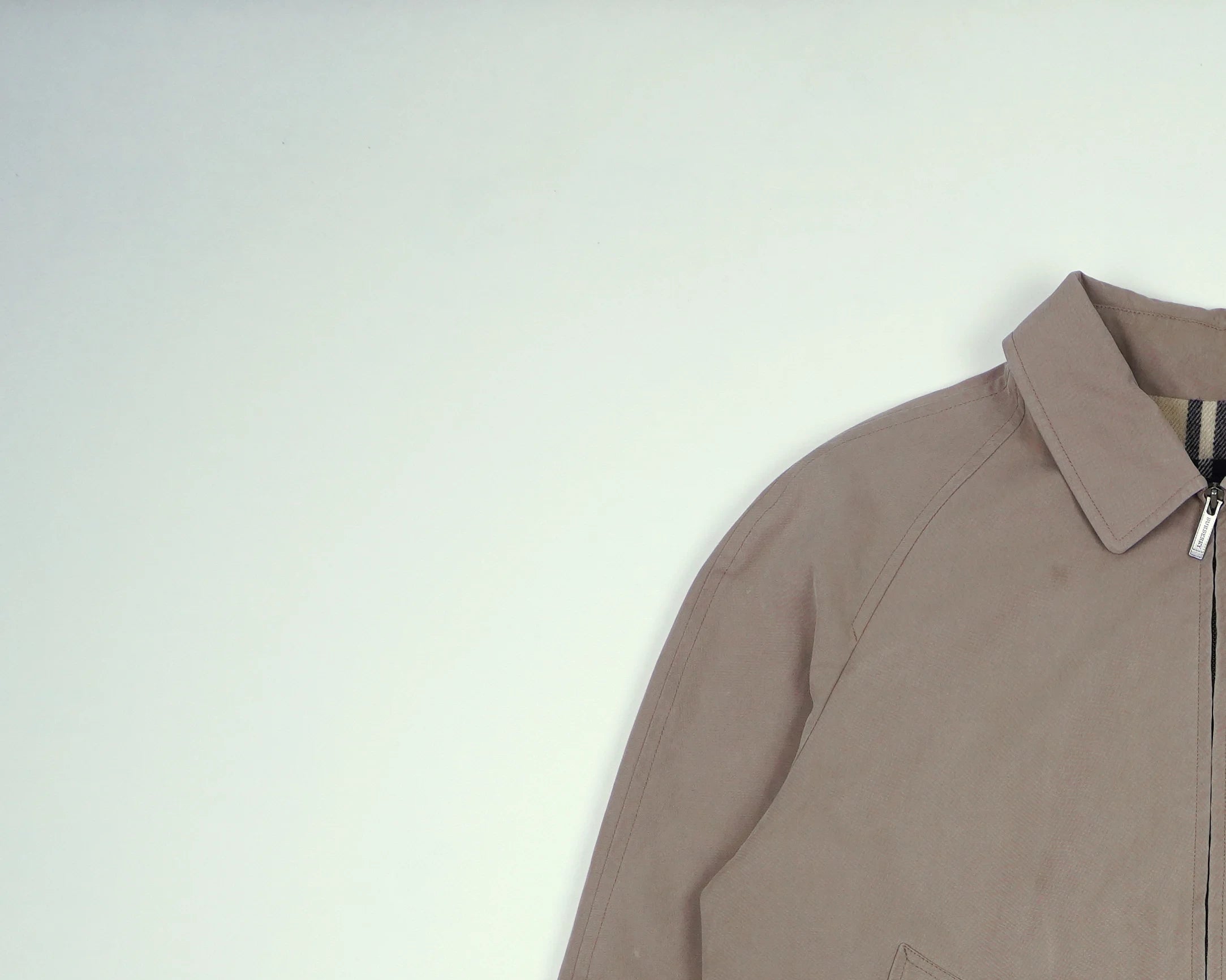 Burberry Beige Harrington Jacket M Polyester, Cotton