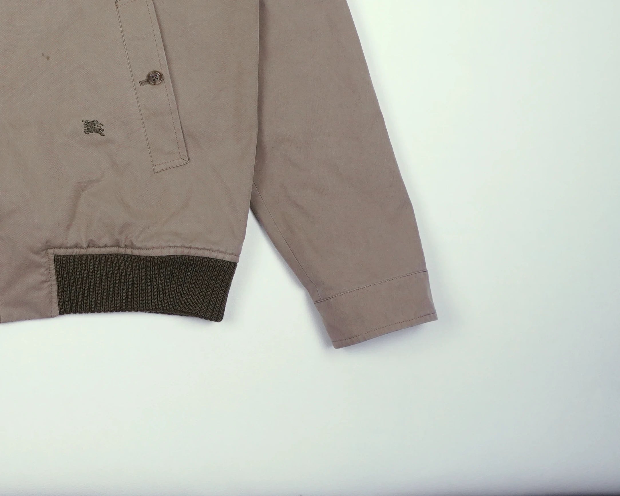 Burberry Beige Harrington Jacket M Polyester, Cotton