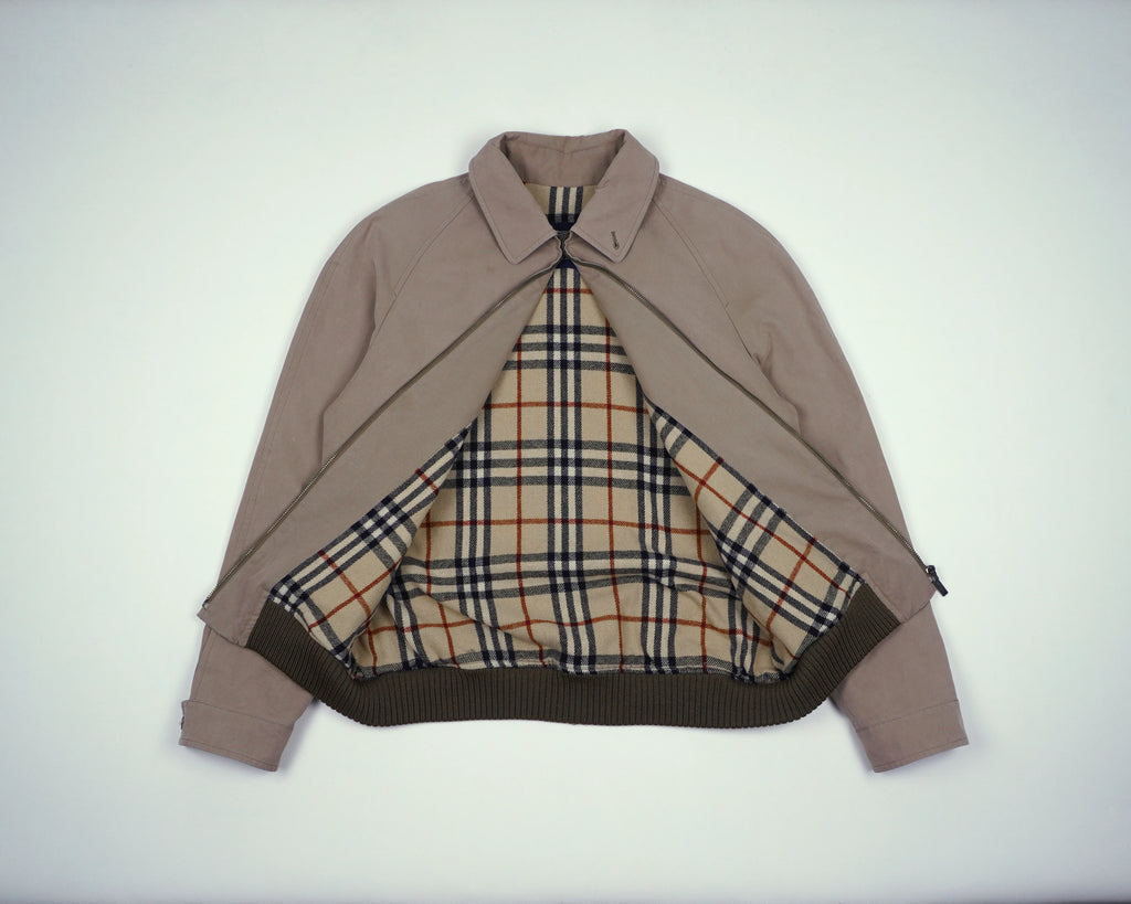 Burberry Beige Harrington Jacket M Polyester, Cotton