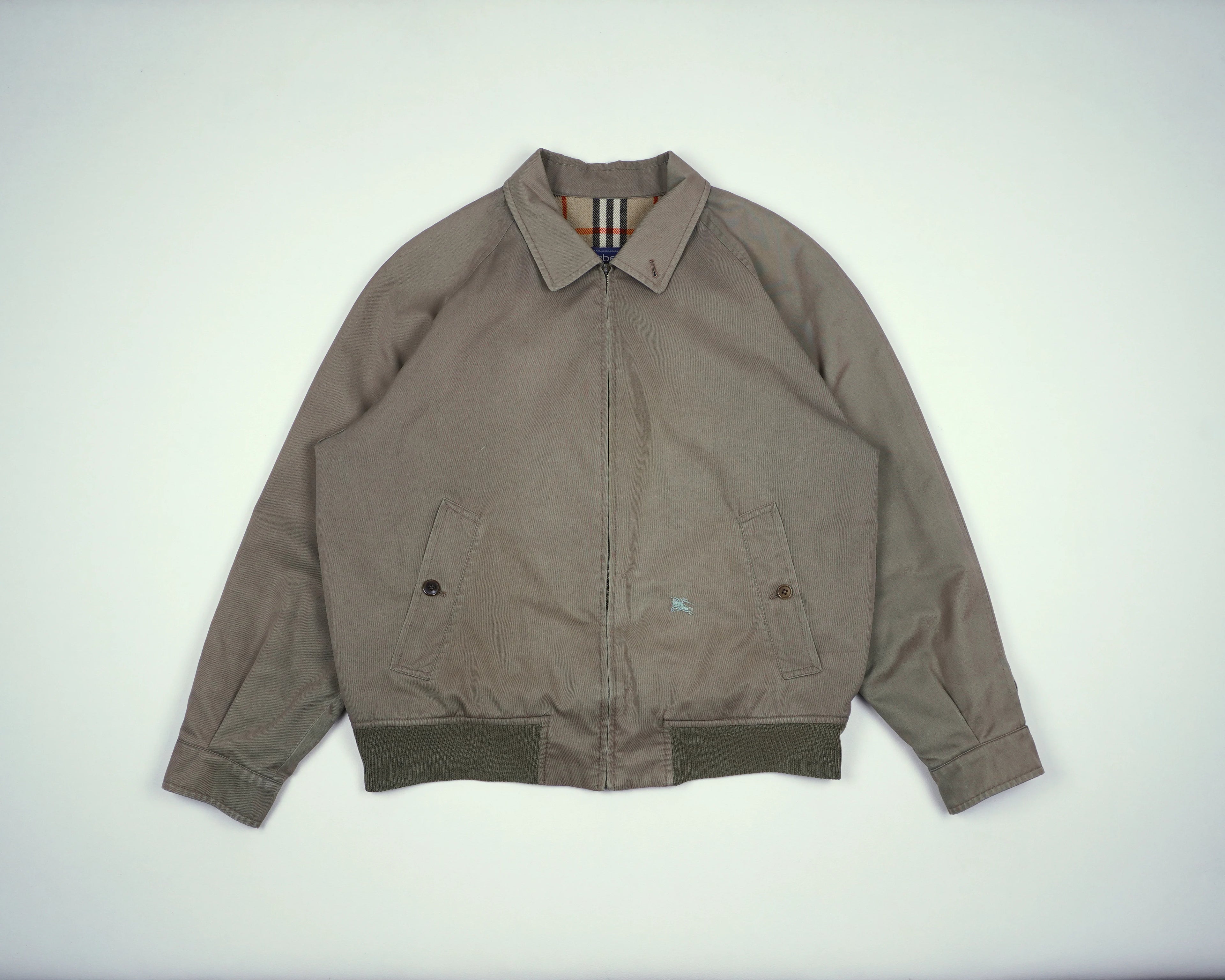 Burberry Green Harrington Jacket M Wool