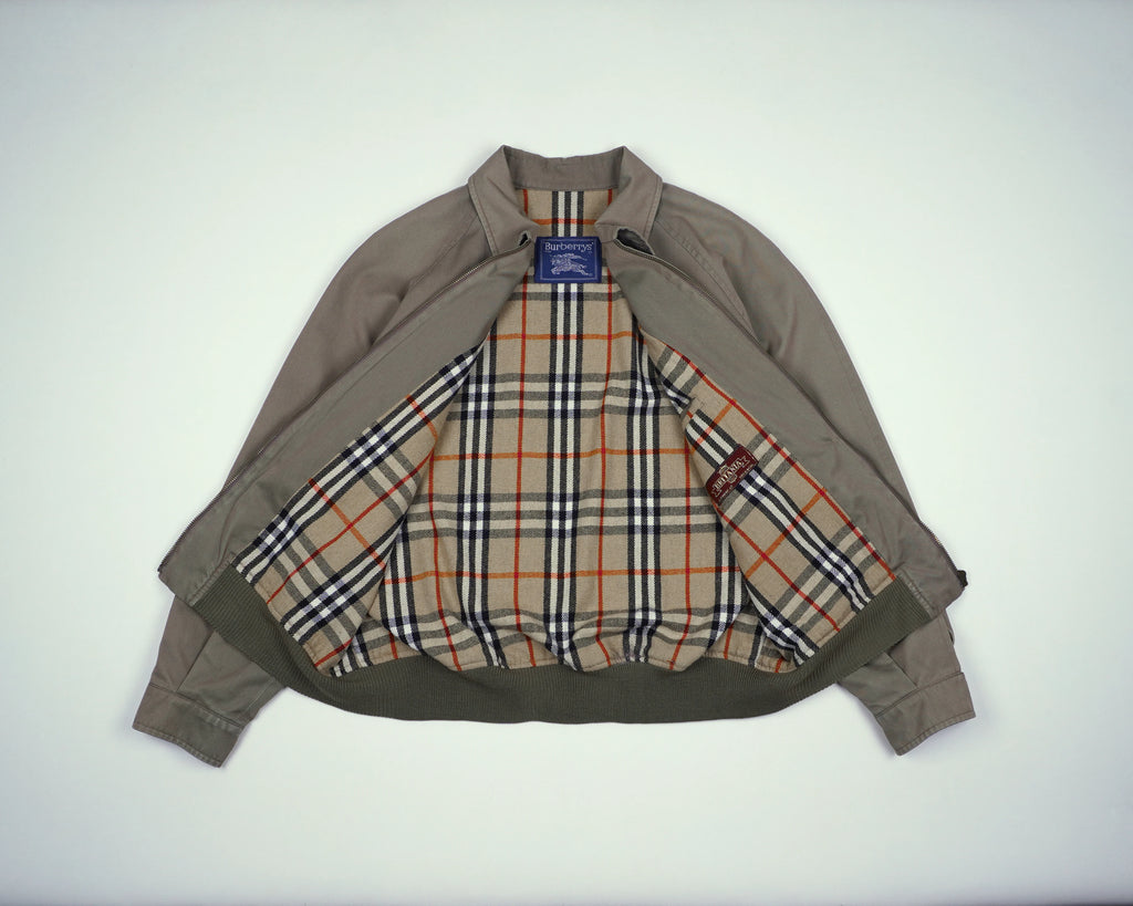 Burberry Green Harrington Jacket M Wool