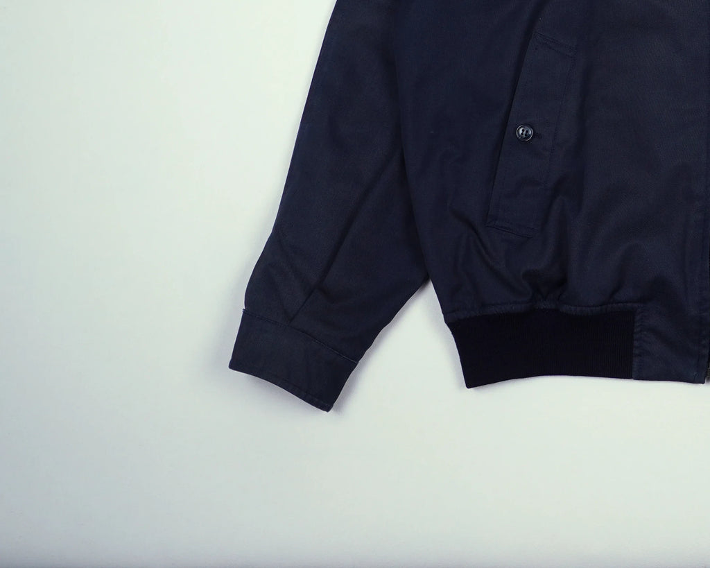 Burberry Navy Harrington Jacket M Polyester, Cotton