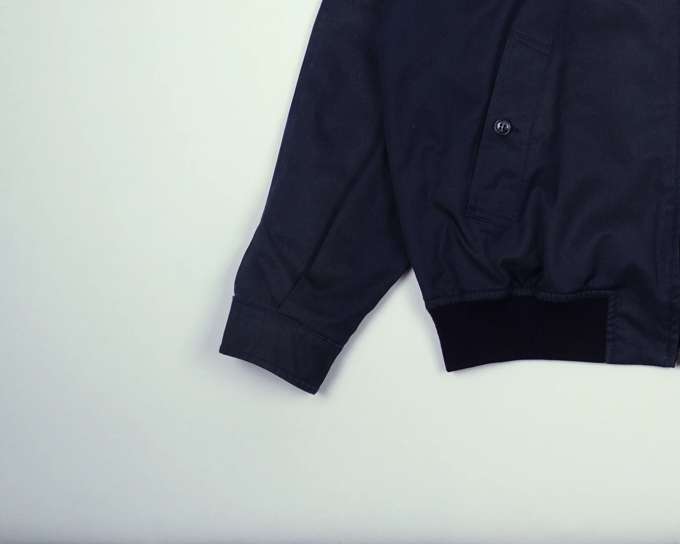 Burberry Navy Harrington Jacket M Polyester, Cotton