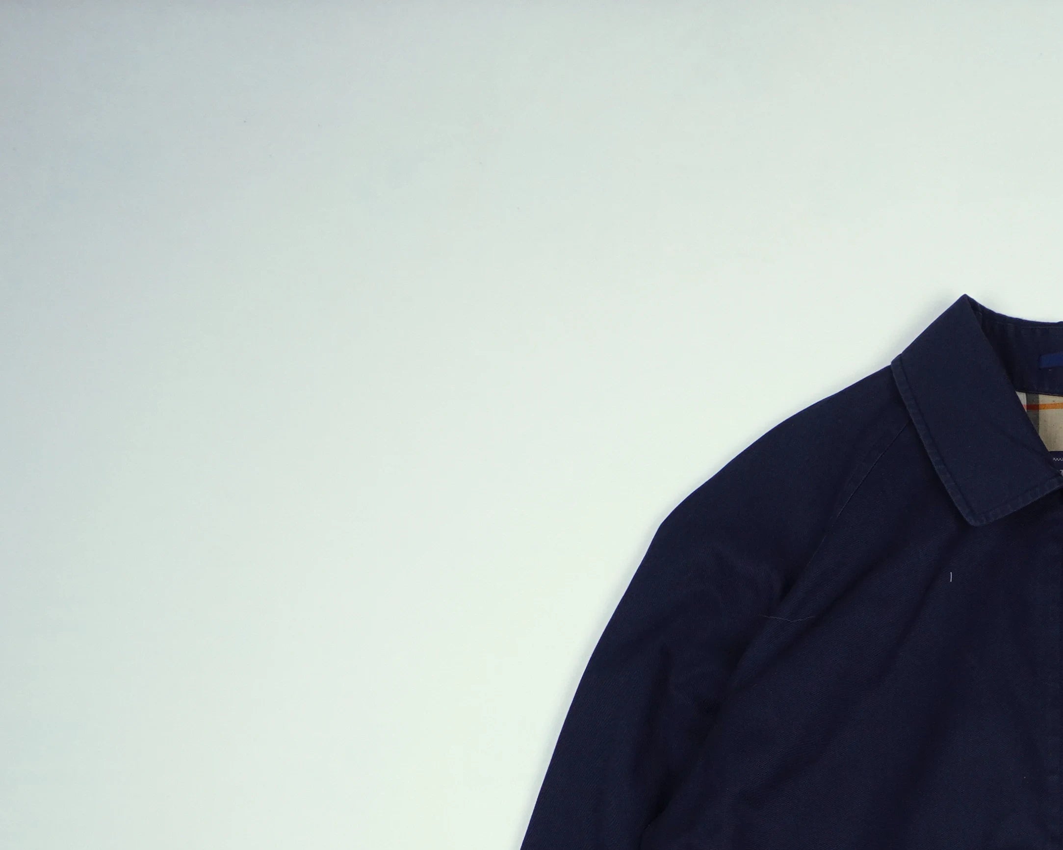 Burberry Navy Harrington Jacket M Polyester, Cotton