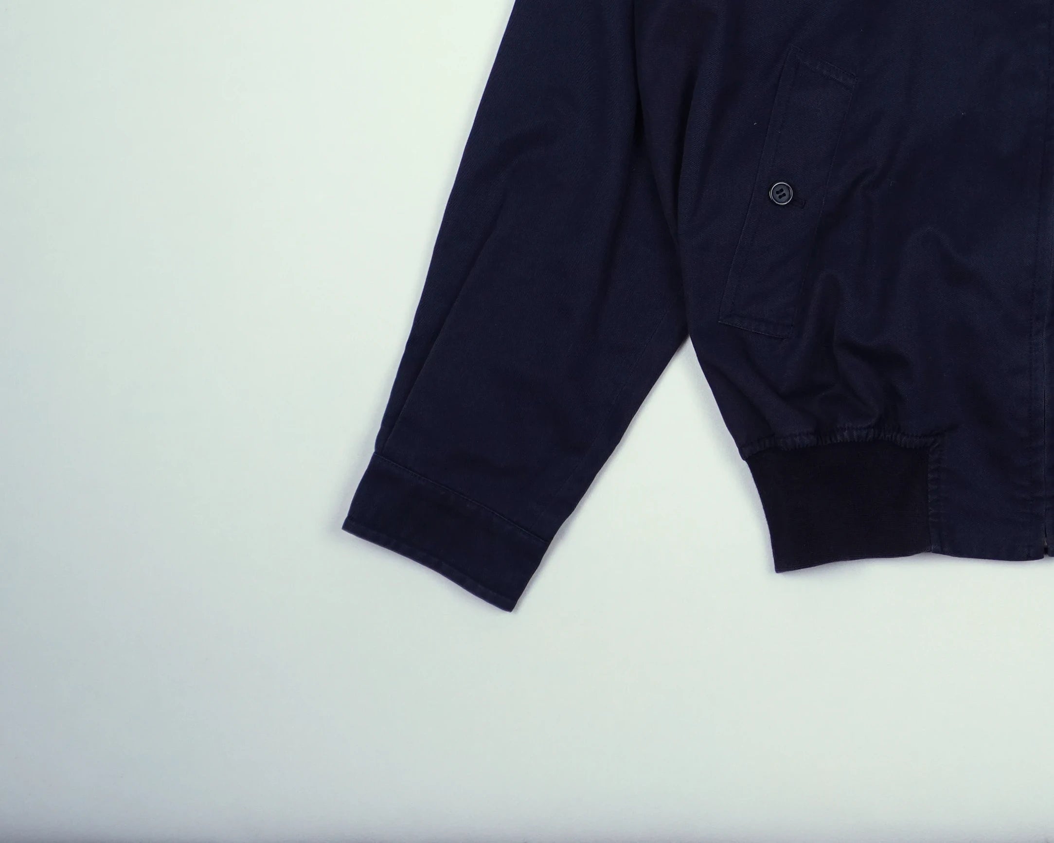 Burberry Navy Harrington Jacket M Polyester, Cotton