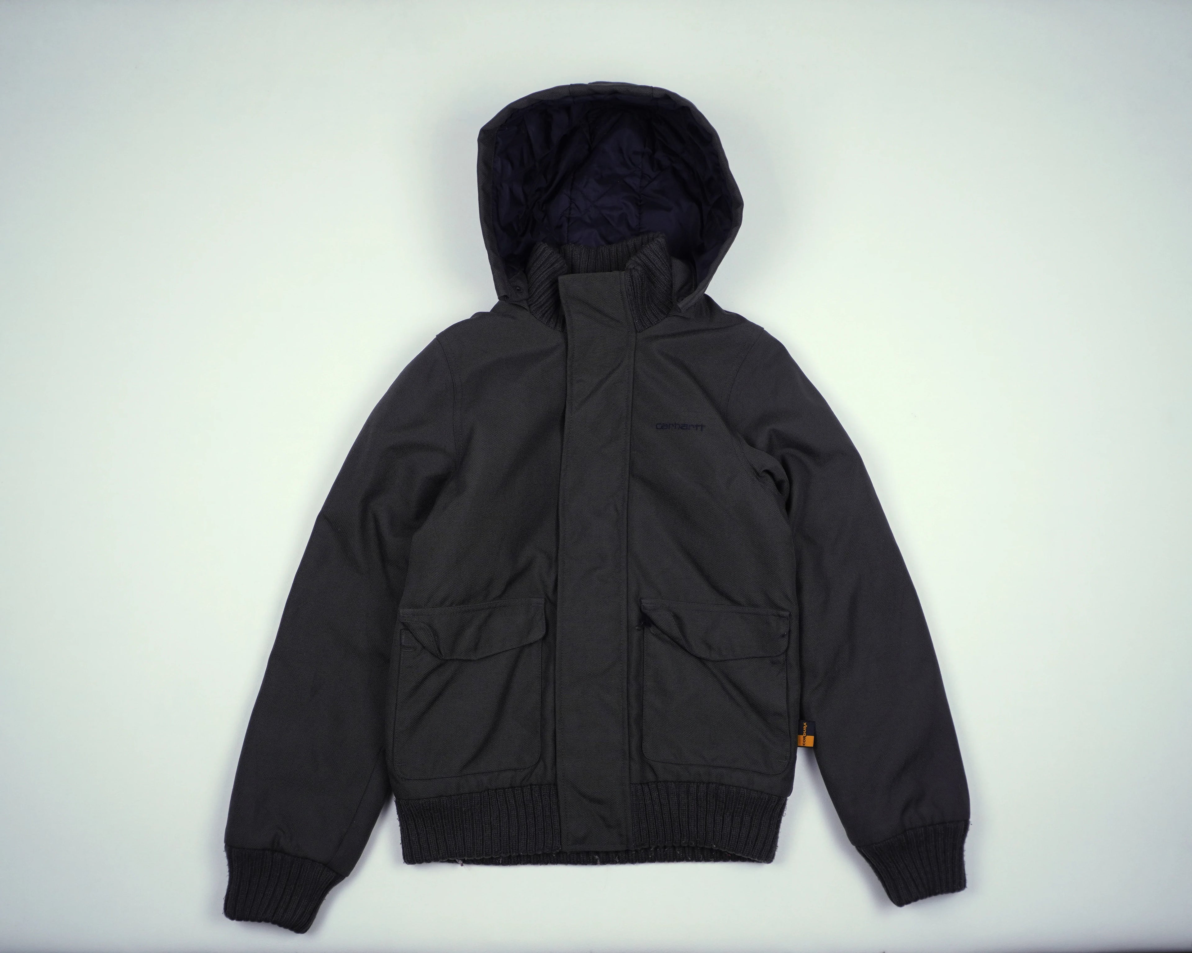 Carhartt Black Hooded Bomber Jacket XXS Polyester