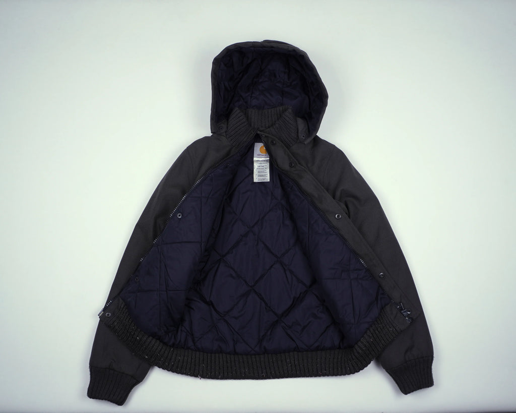 Carhartt Black Hooded Bomber Jacket XXS Polyester