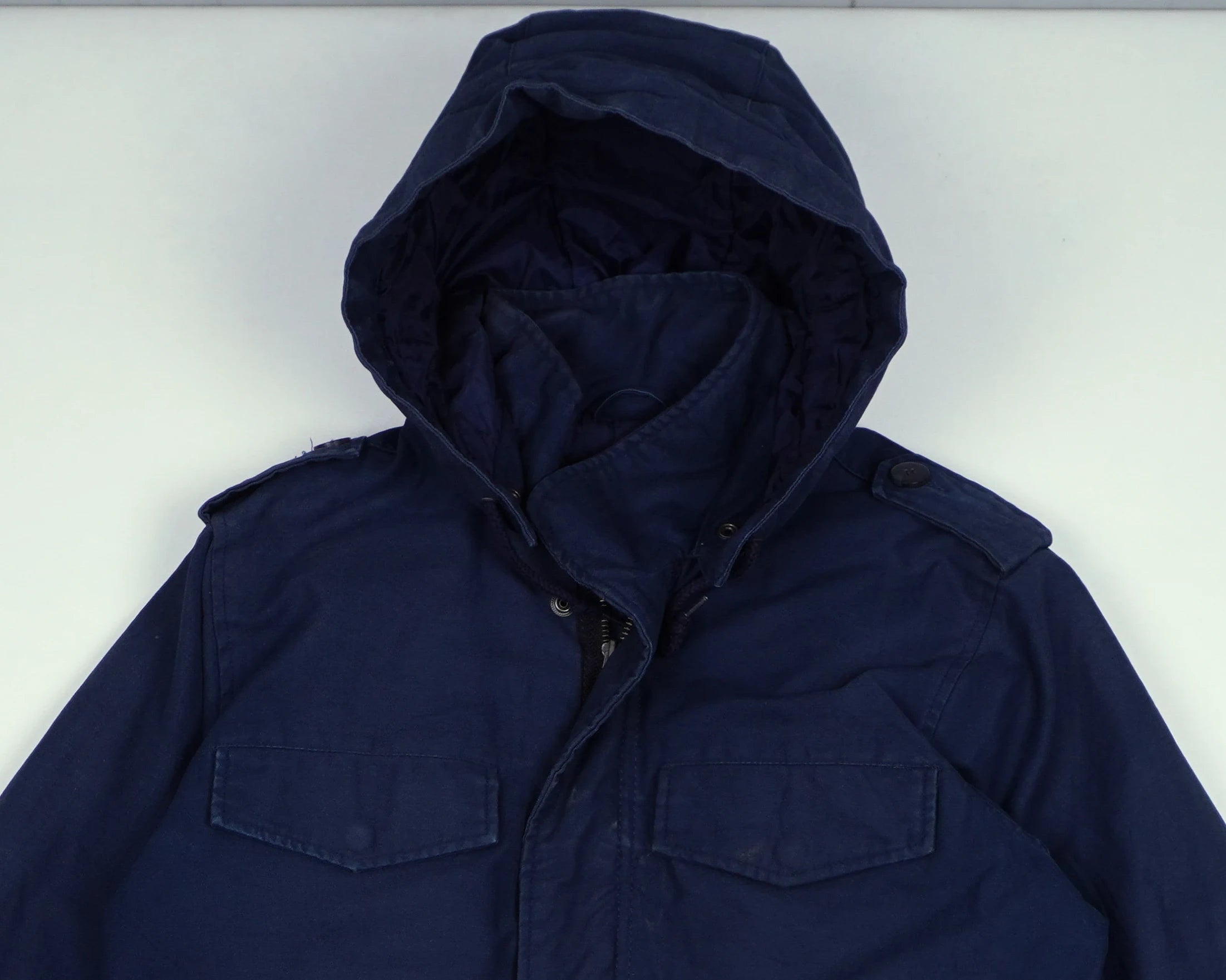 Carhartt Navy Hooded Parka S Cotton