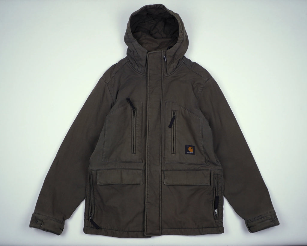 Carhartt Brown Hooded Jacket M Cotton