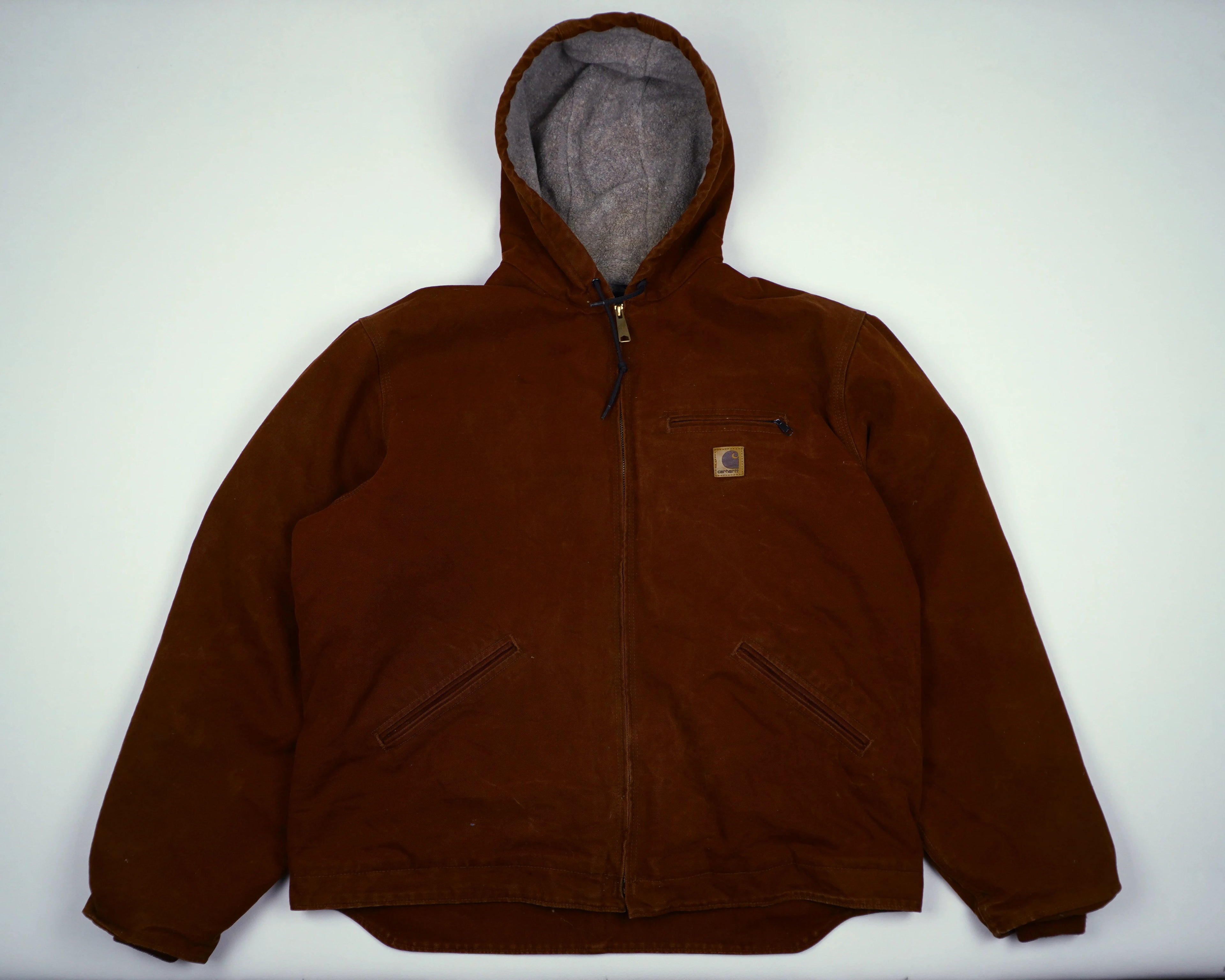 Carhartt Bordeaux Hooded Work Jacket L Canvas