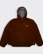 Carhartt Bordeaux Hooded Work Jacket L Canvas
