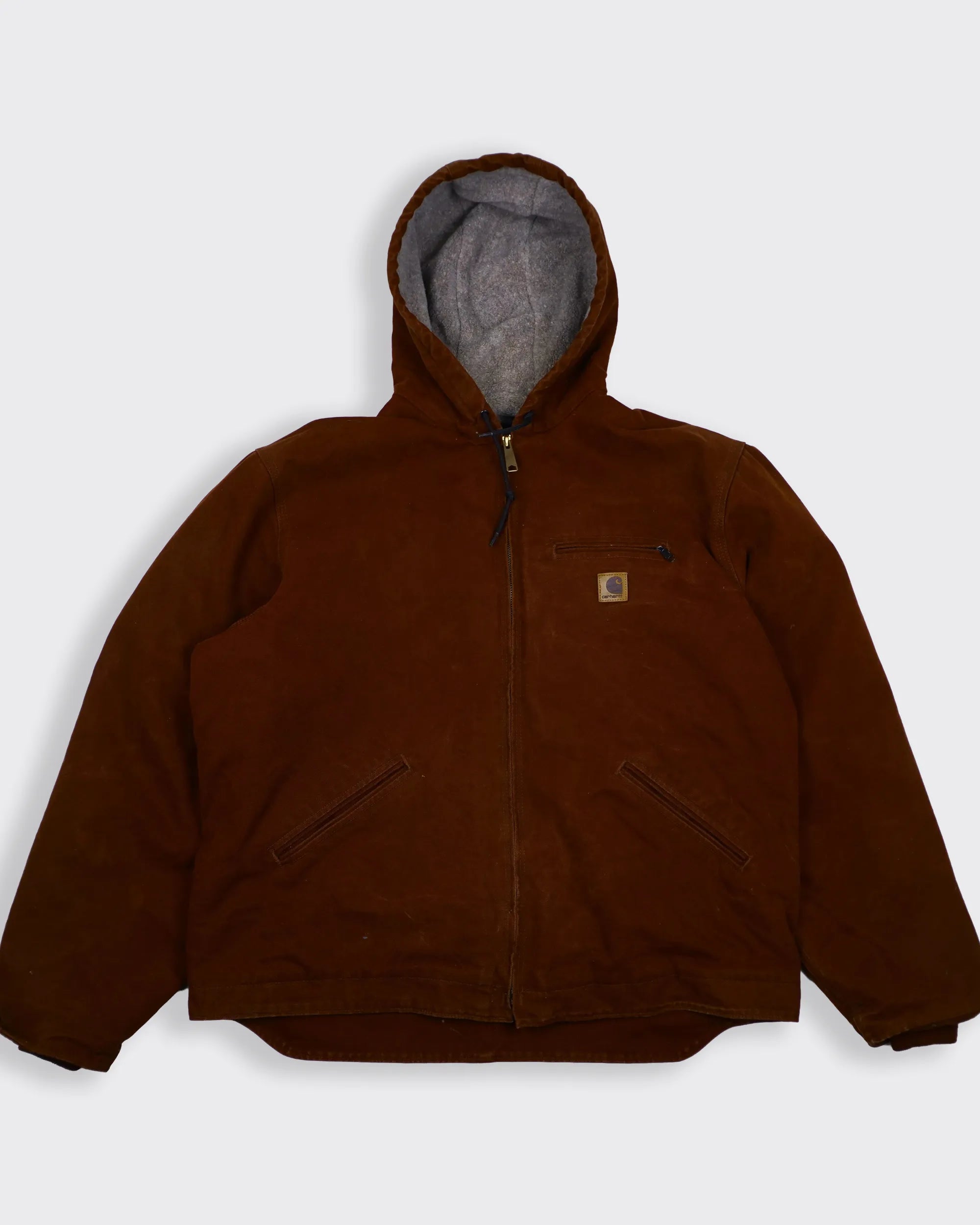 Carhartt Bordeaux Hooded Work Jacket L Canvas