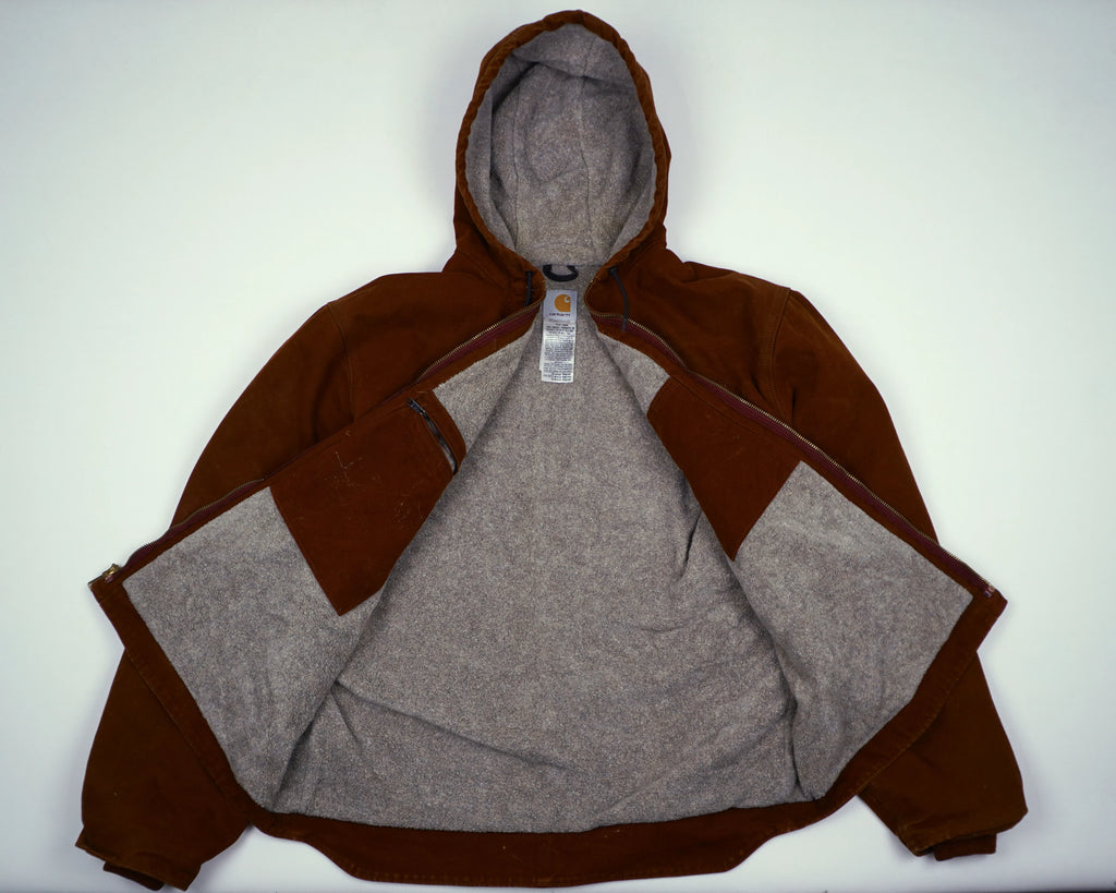 Carhartt Bordeaux Hooded Work Jacket L Canvas