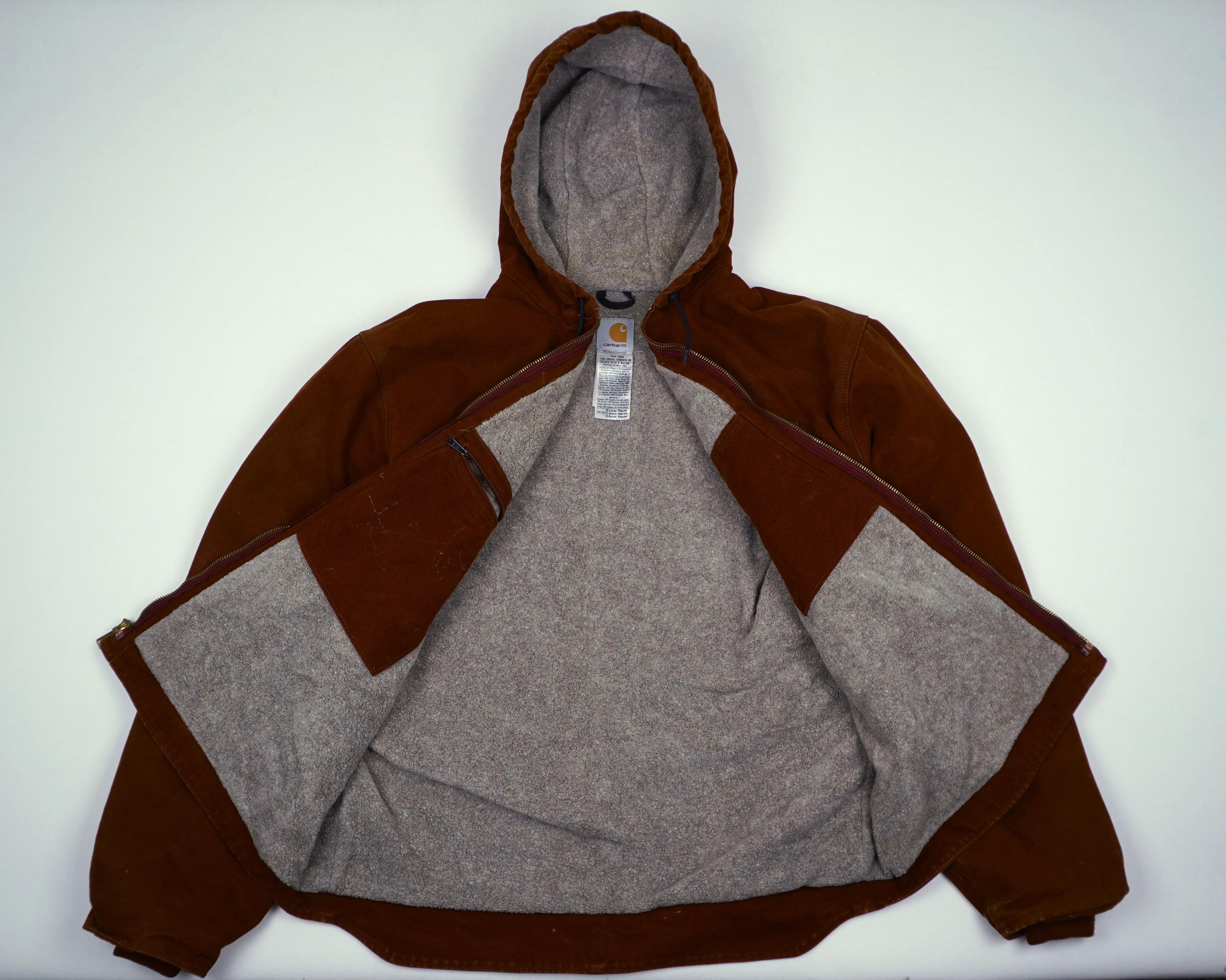 Carhartt Bordeaux Hooded Work Jacket L Canvas