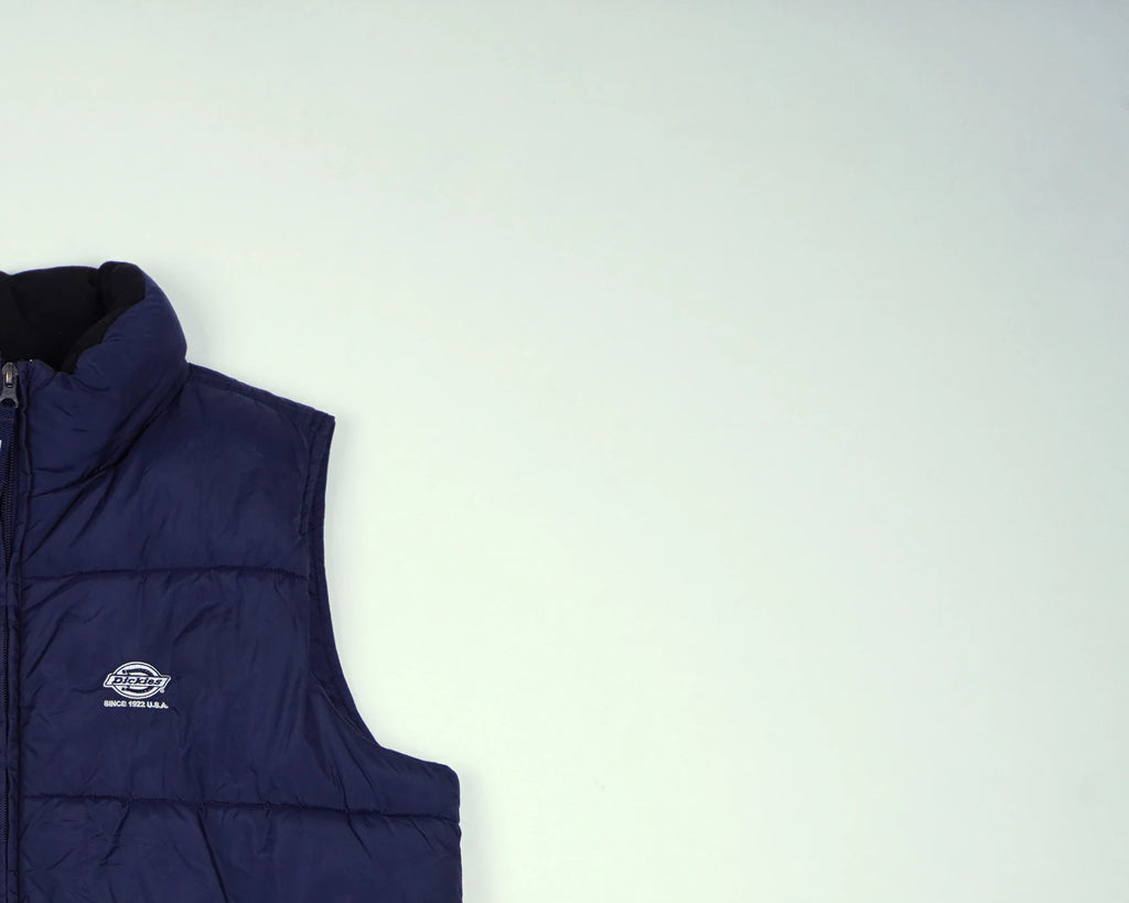 Dickies Navy Puffer Vest XS Polyester
