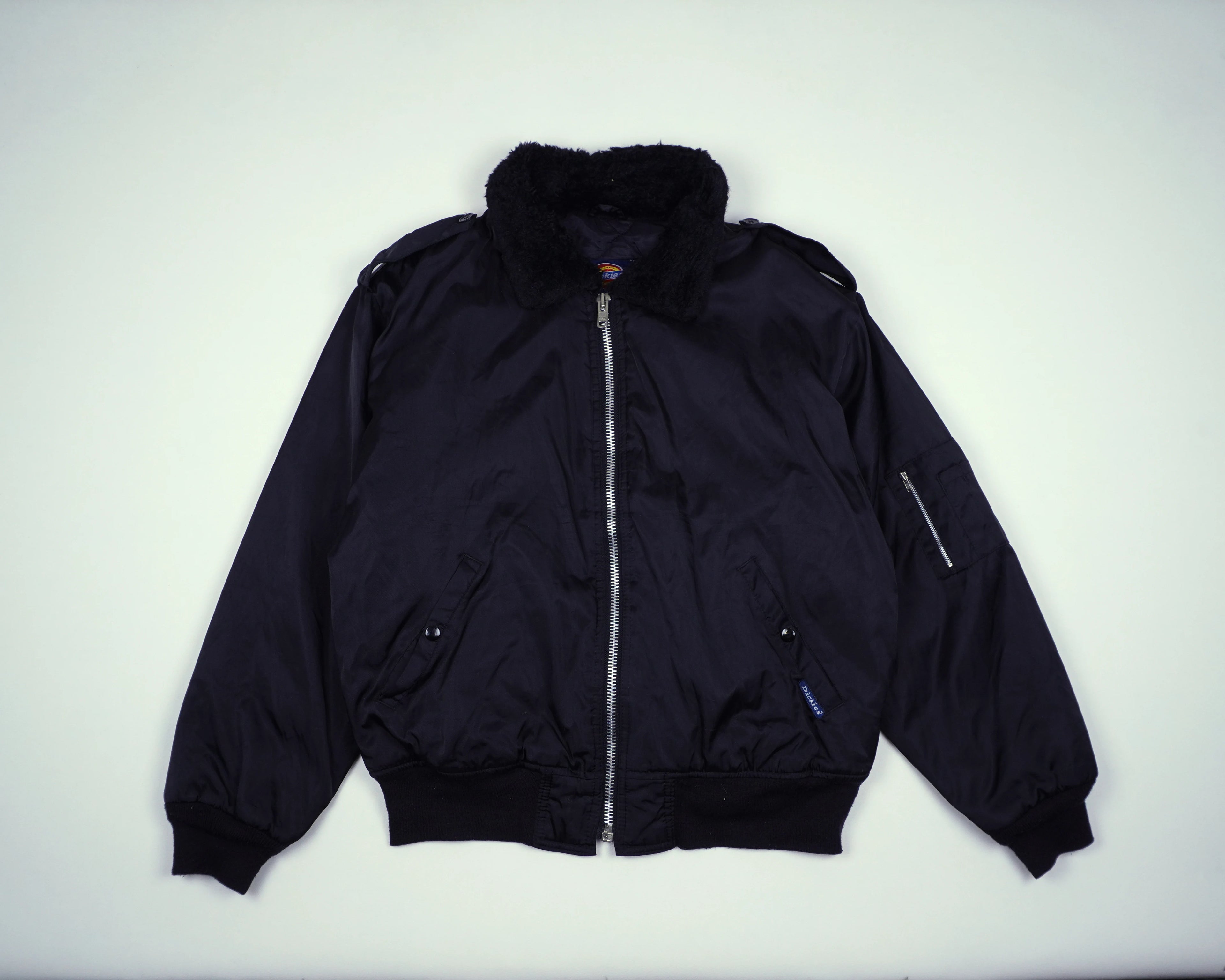 Dickies Black Hooded Shirt Jacket L Nylon