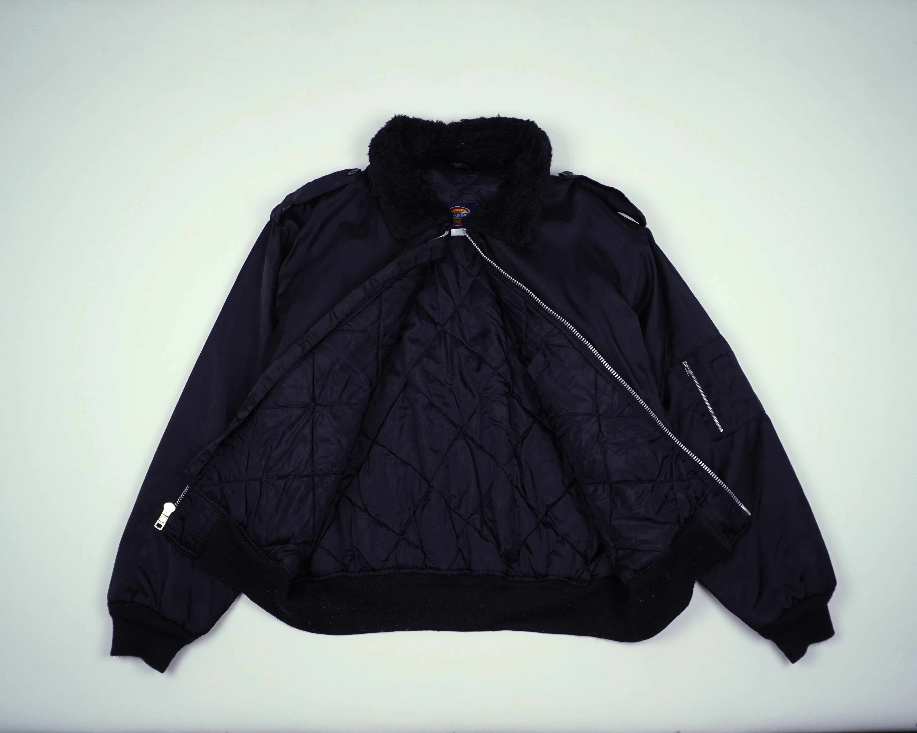Dickies Black Hooded Shirt Jacket L Nylon