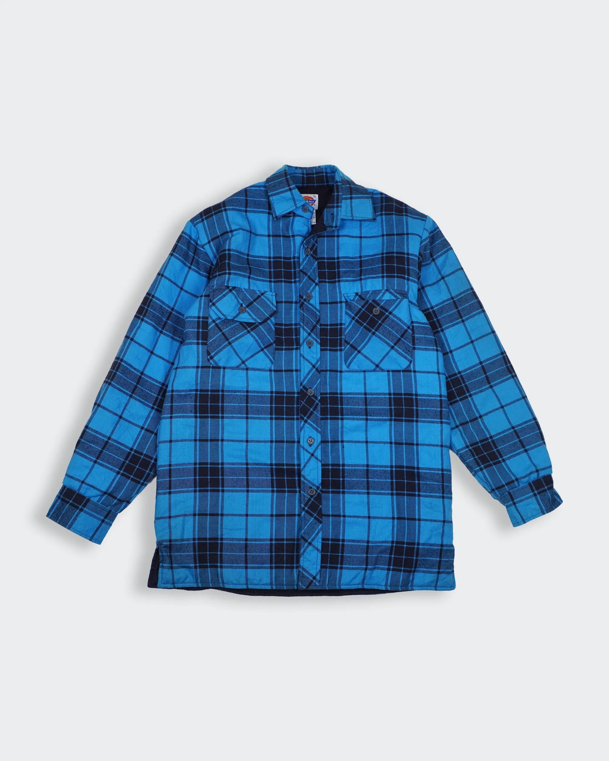 Dickies Blue Hooded Shirt Jacket S Cotton