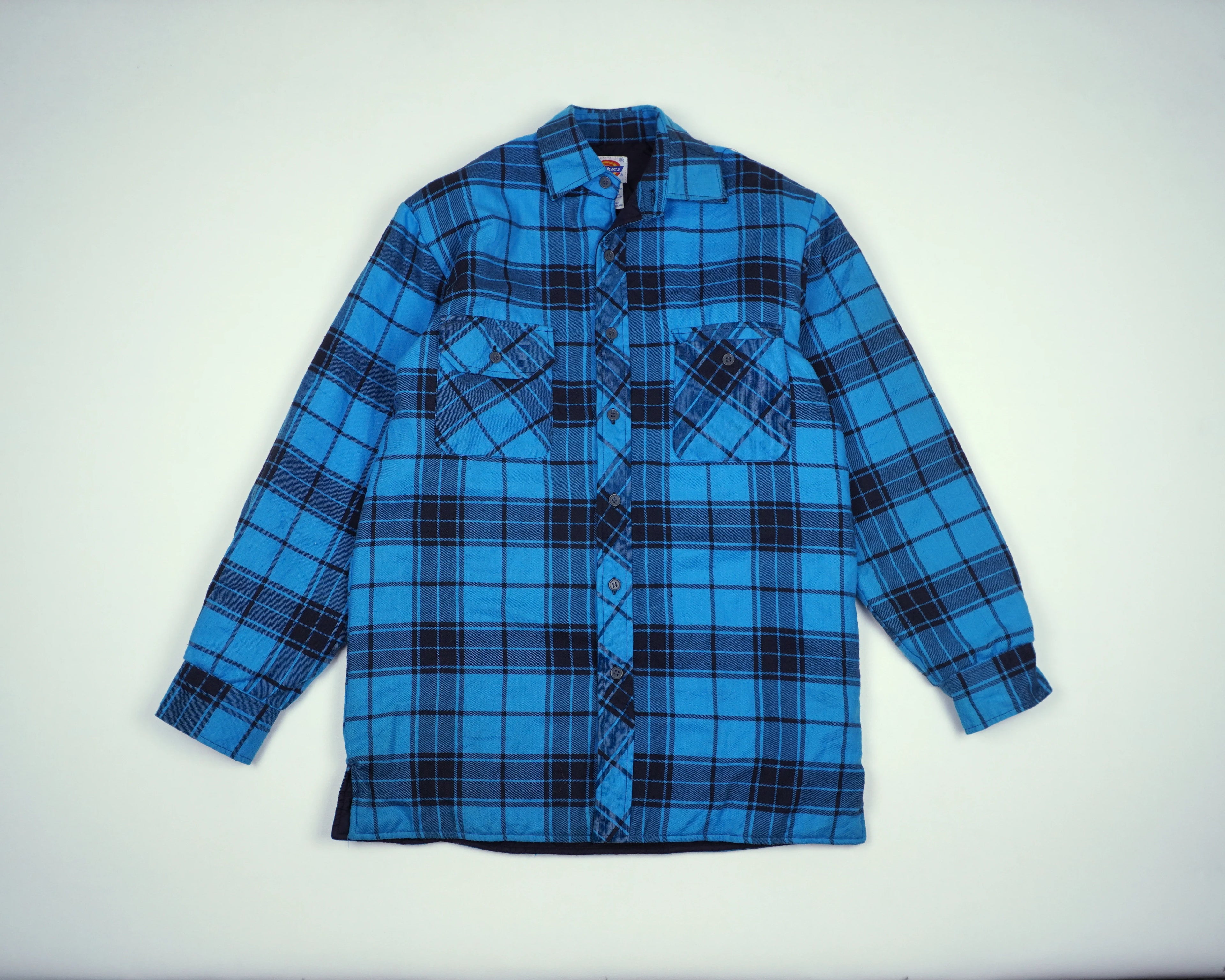 Dickies Blue Hooded Shirt Jacket S Cotton