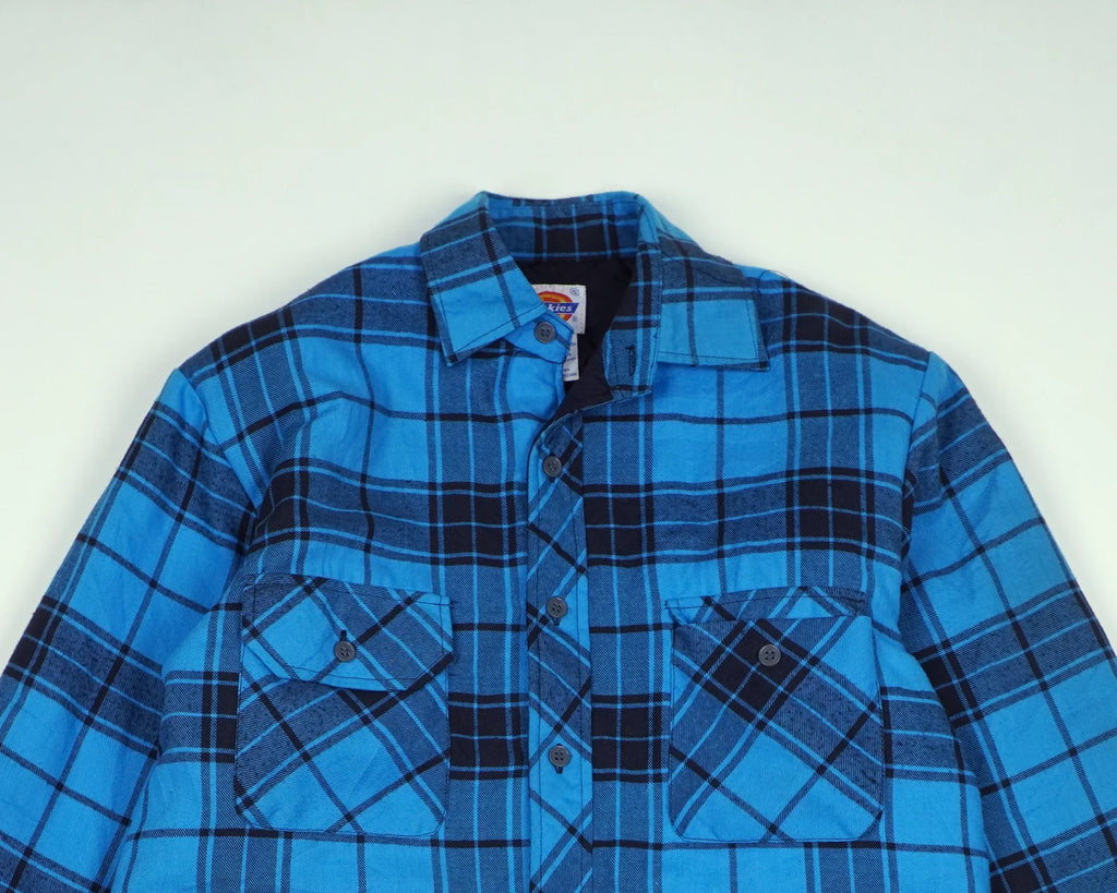 Dickies Blue Hooded Shirt Jacket S Cotton