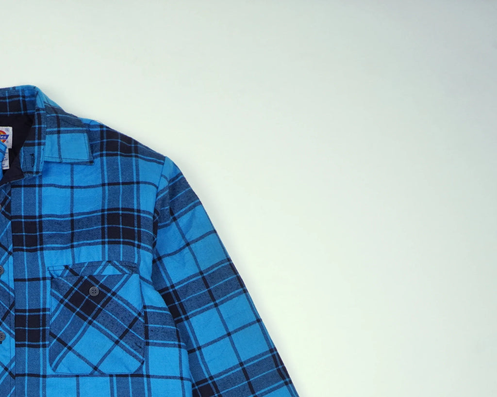 Dickies Blue Hooded Shirt Jacket S Cotton