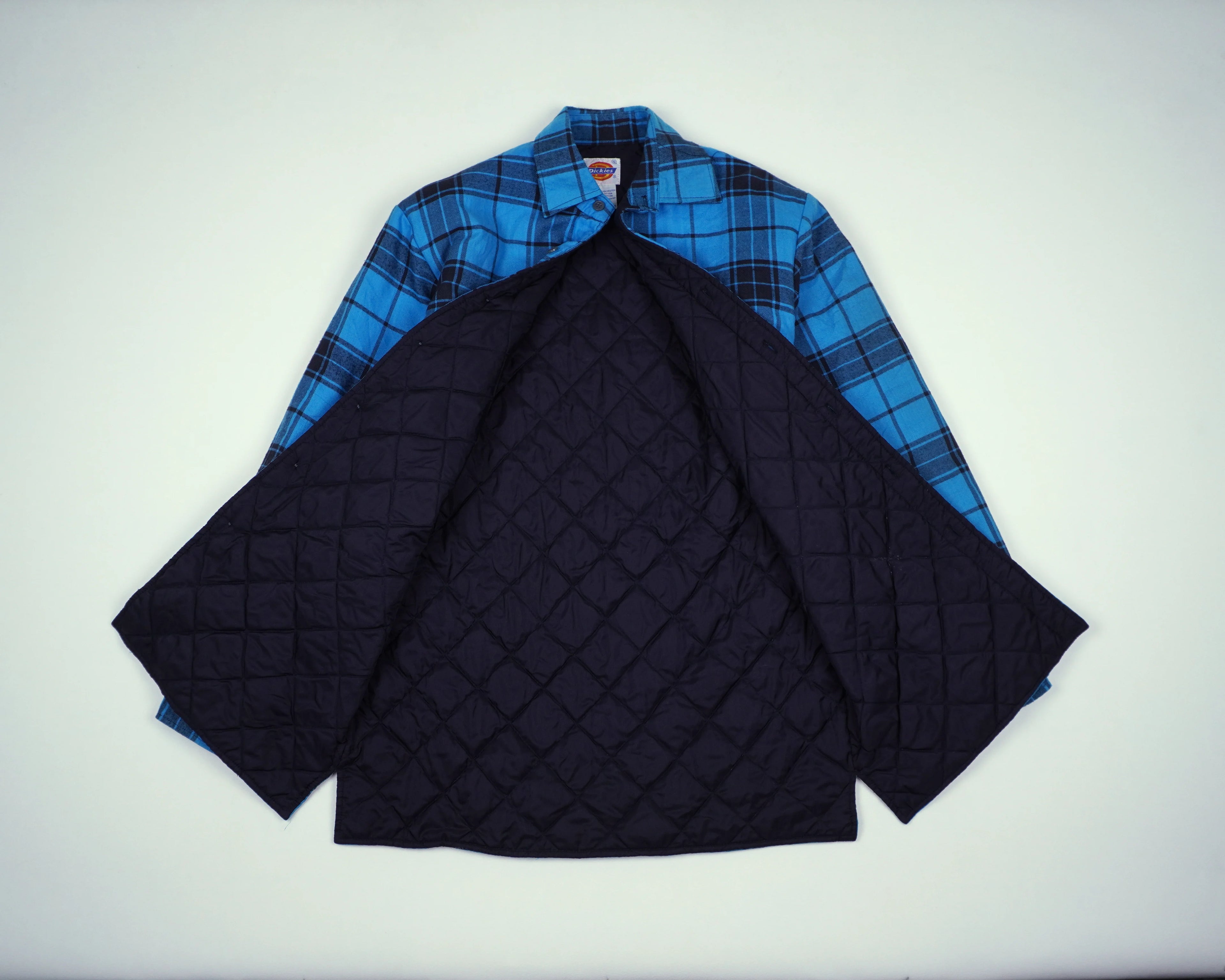 Dickies Blue Hooded Shirt Jacket S Cotton