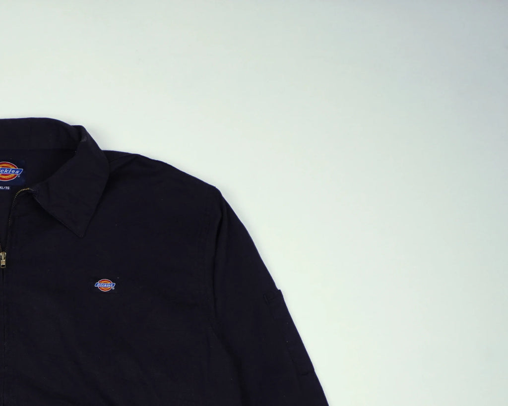 Dickies Black Hooded Shirt Jacket L Cotton