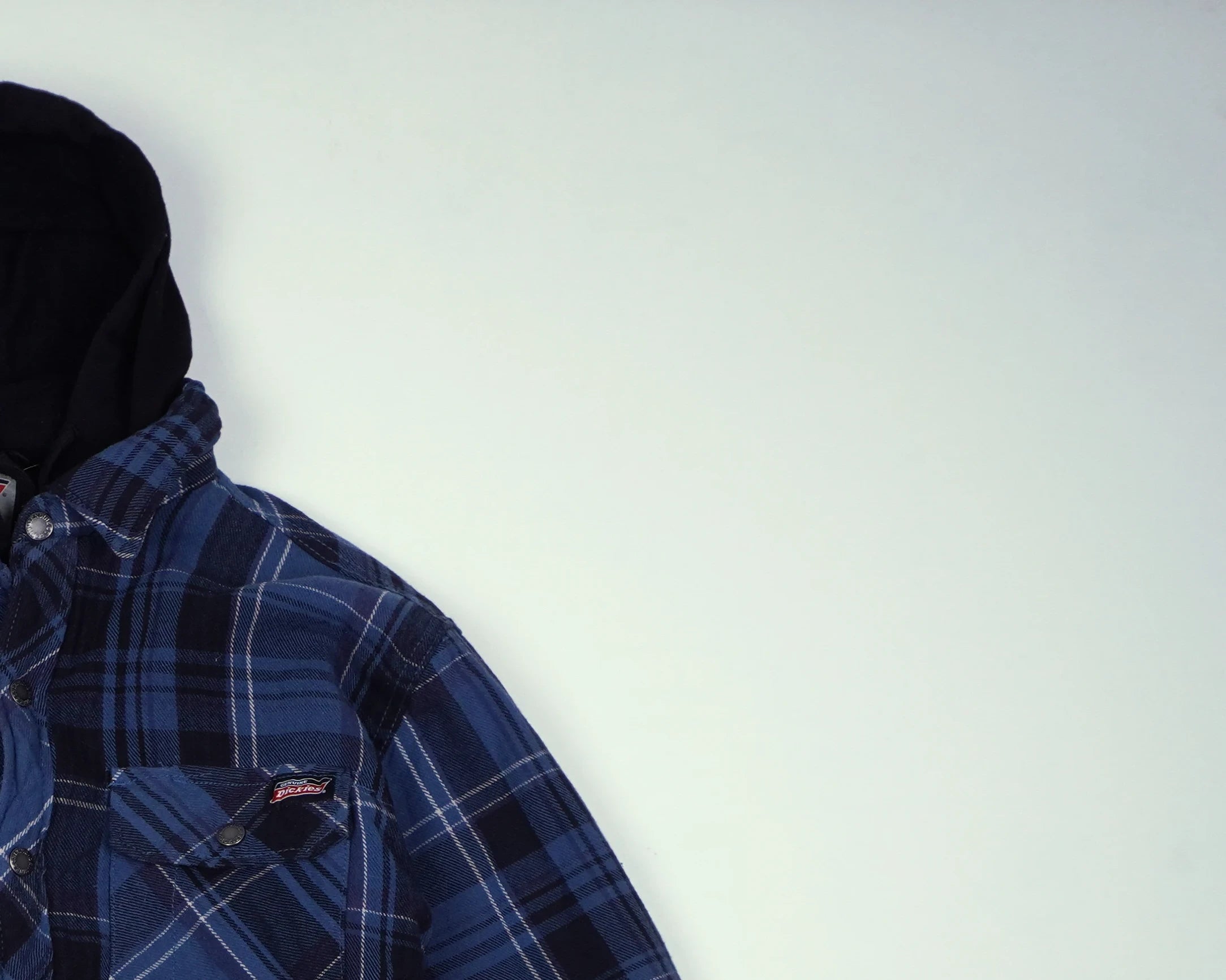 Dickies Blue Hooded Shirt Jacket L Cotton