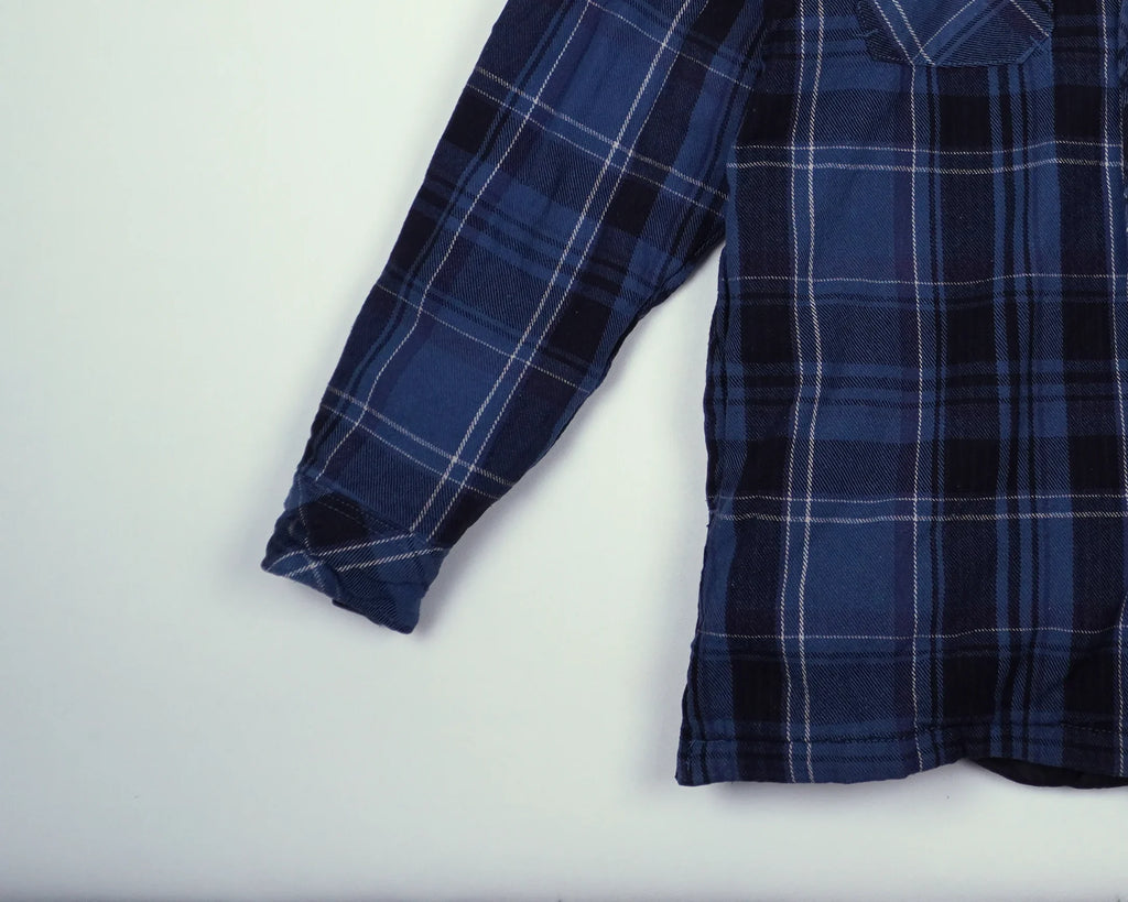 Dickies Blue Hooded Shirt Jacket L Cotton